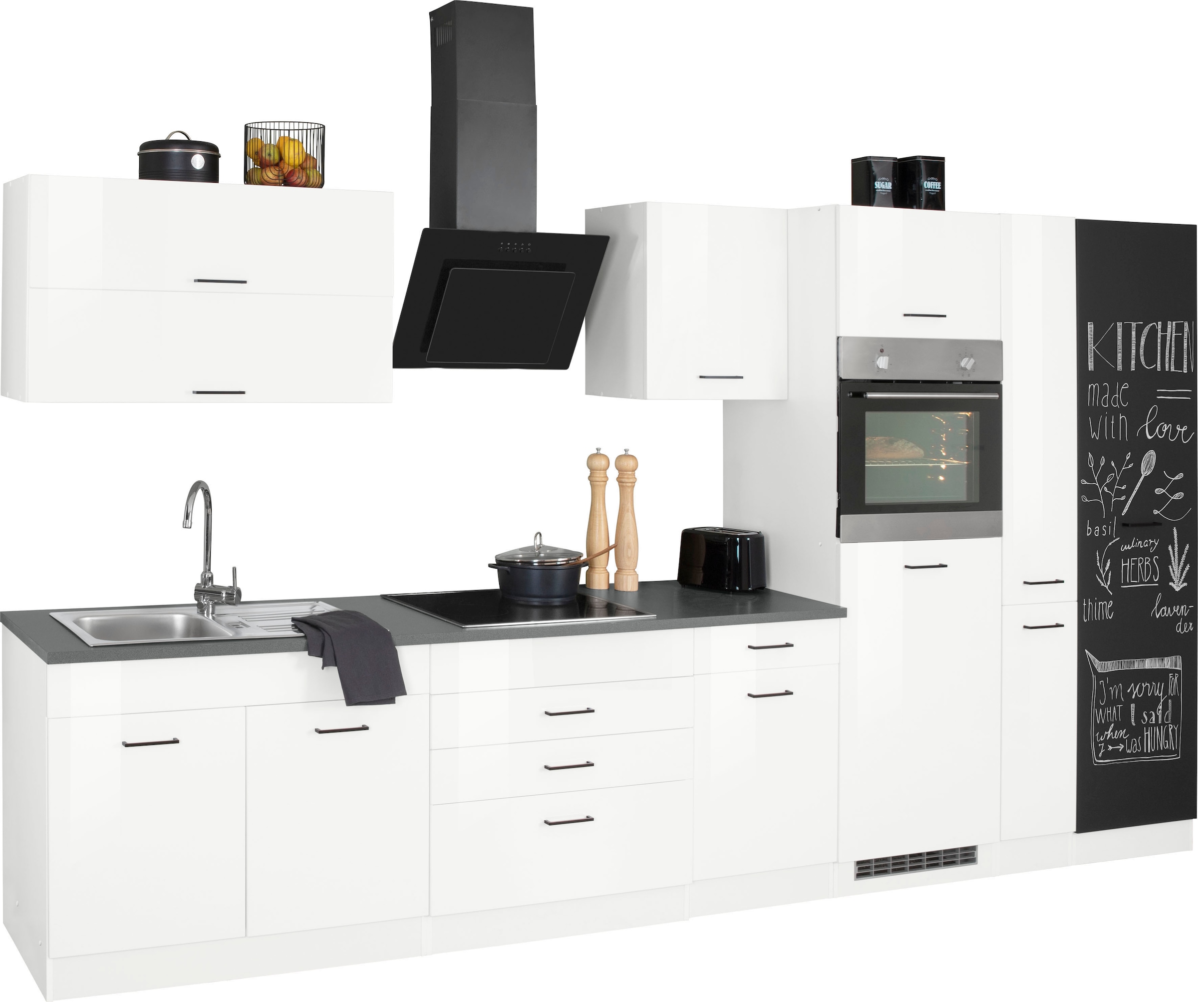 KOCHSTATION Küchenzeile »KS-Trier«, mit E-Geräten, Breite 370 cm