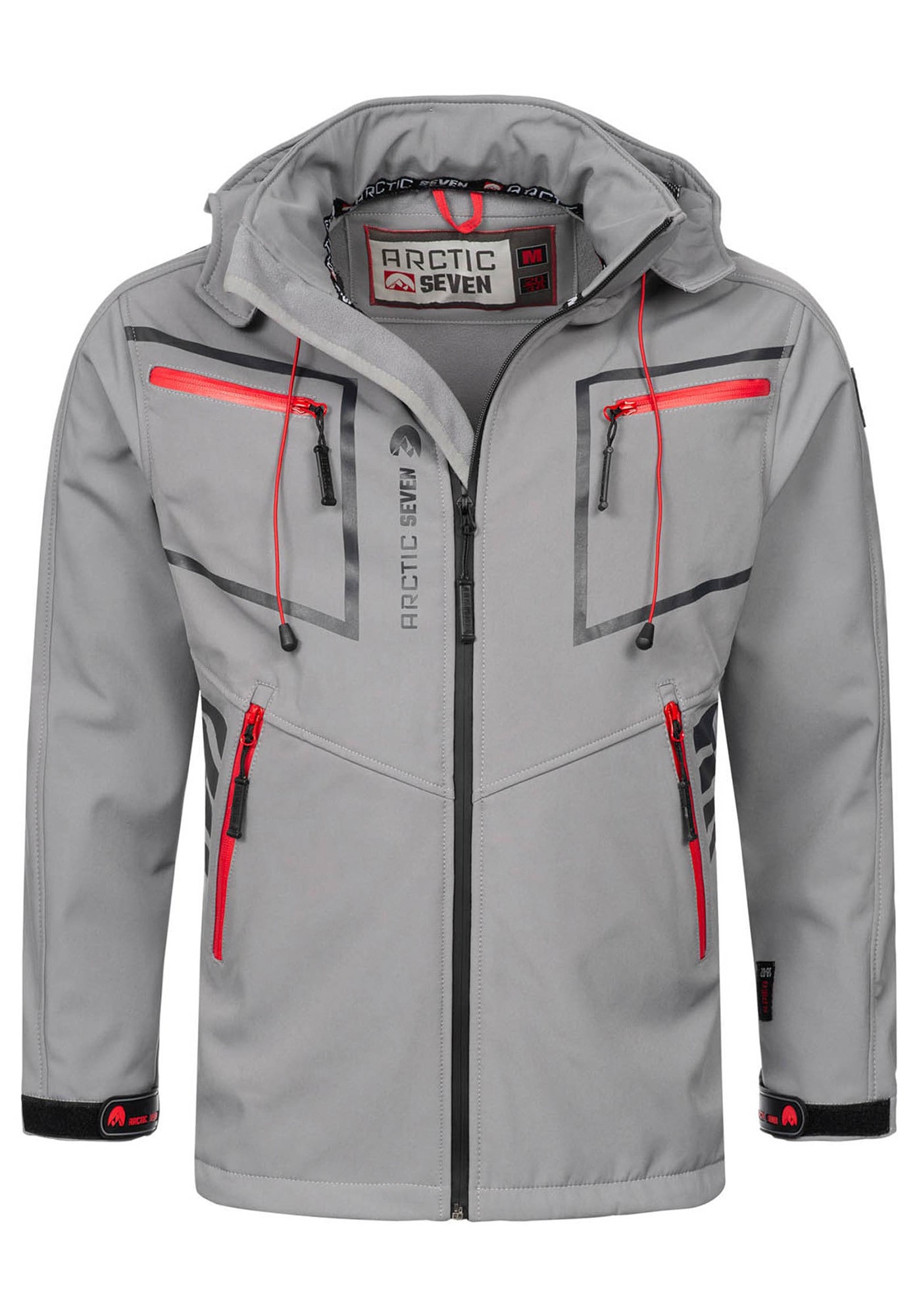 Arctic Seven Softshelljacke »ASPierr« sportliche Outdoor Funktionsjacke mit abnehmbarer Kapuze
