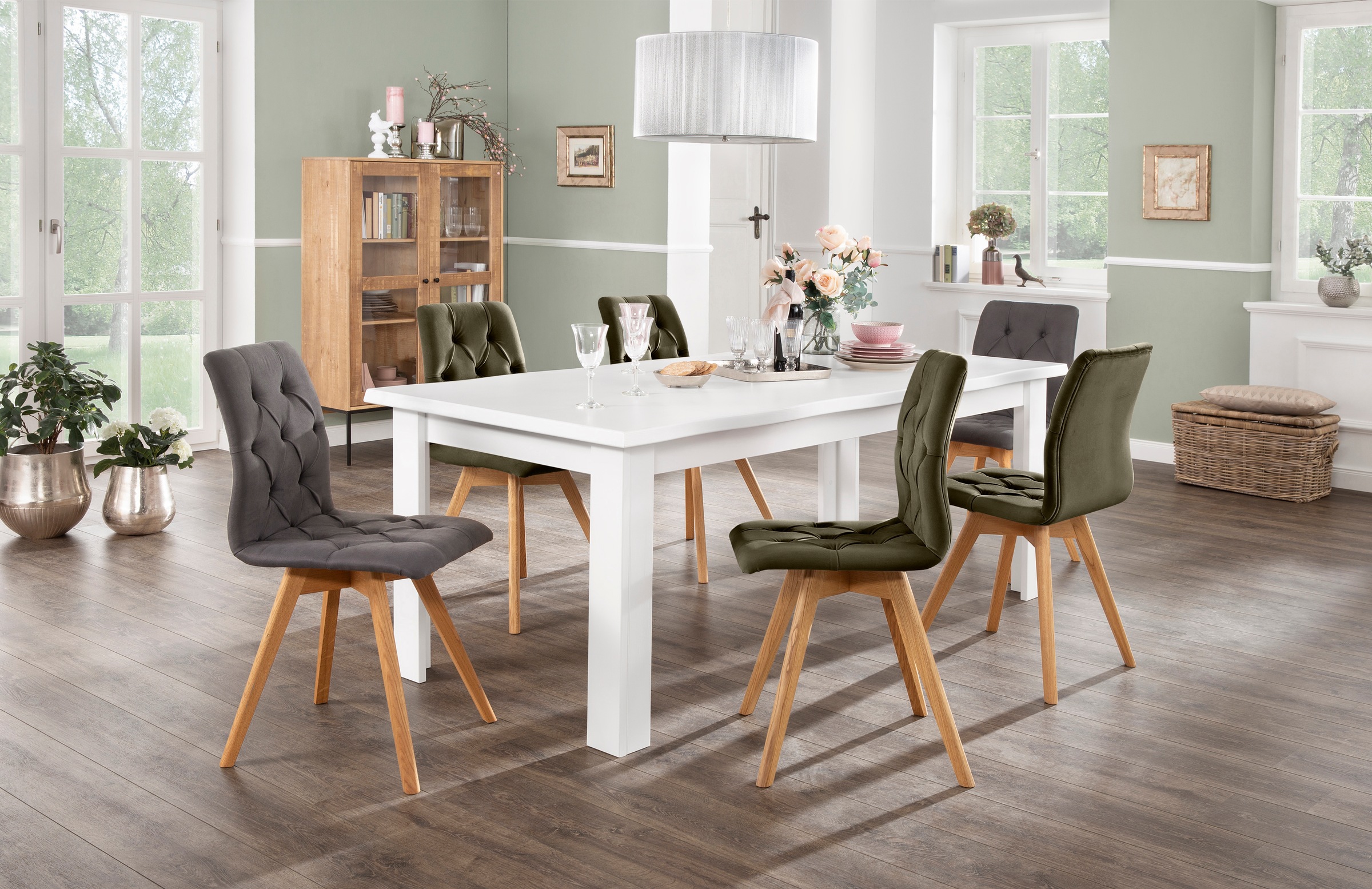 andas 4-Fußstuhl »Rania«, (Set), 4 St., Samtoptik, Im 2er/4er/6er-Set