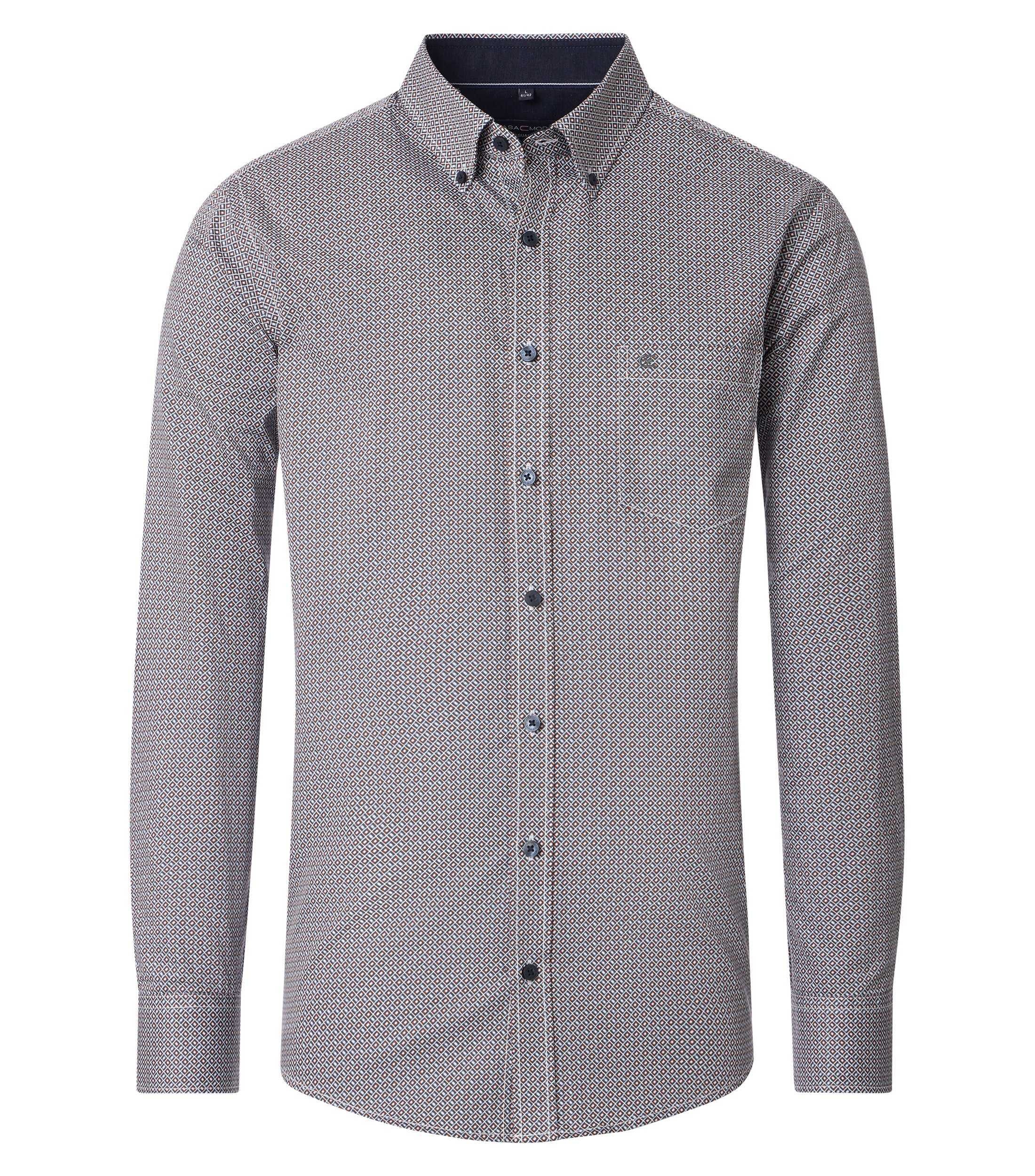 CASAMODA Chemise Décontractée Manches Longues Imprimé Gris XL 6