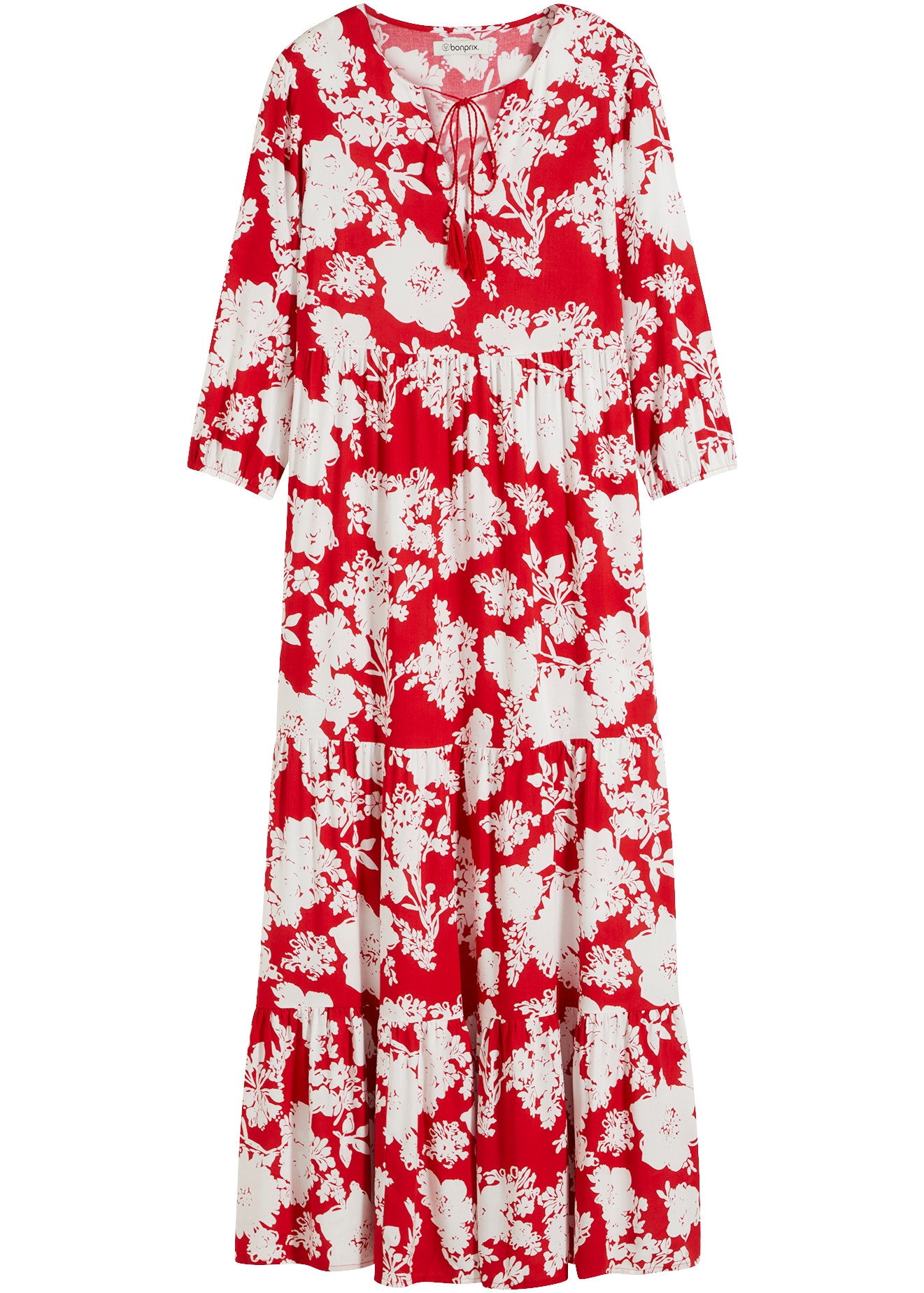 bonprix Maxikleid für Frühling und Sommer, aus Viskose, ausgestellte Passform