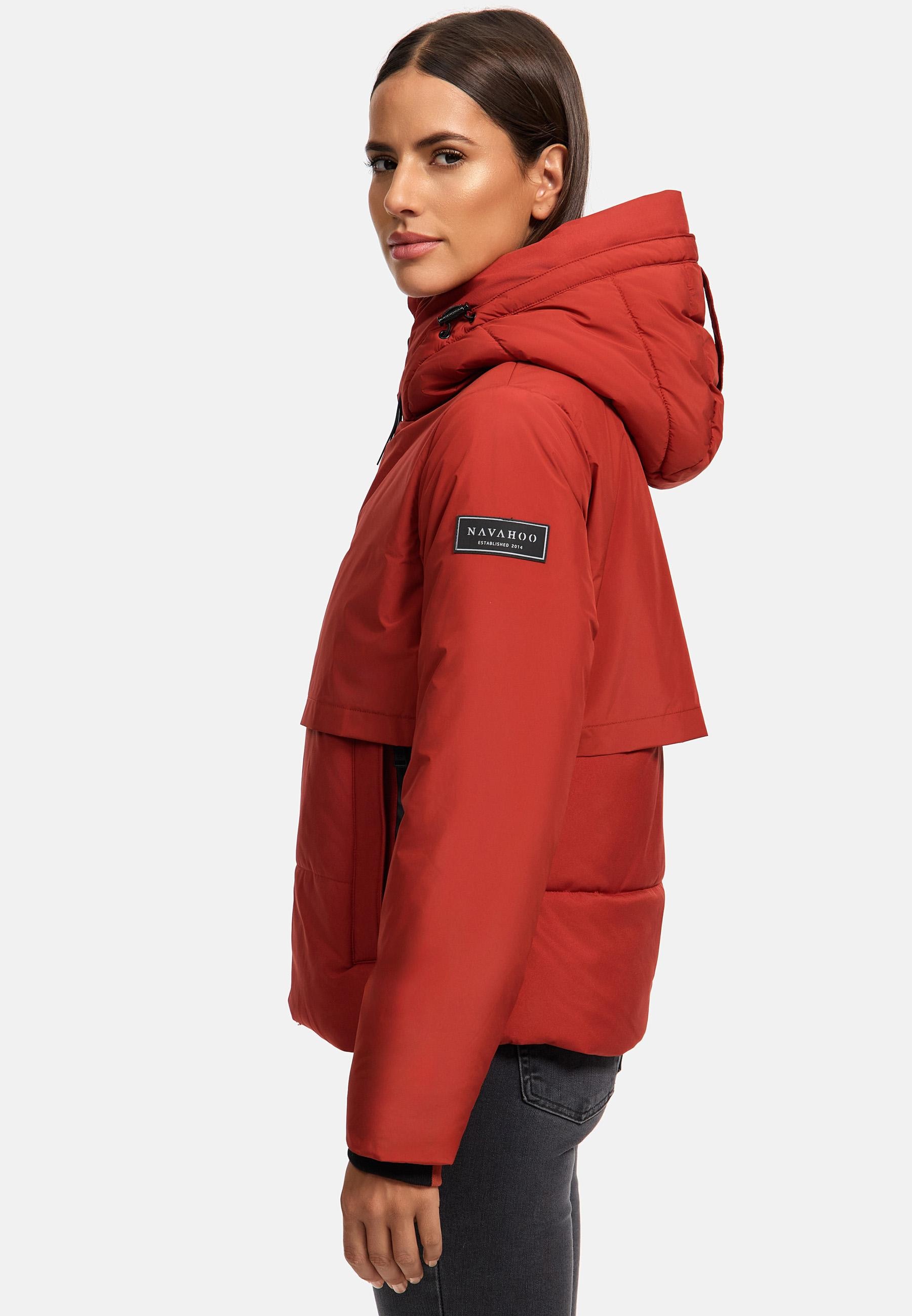 Navahoo Steppjacke »Liebesküken XIV«, mit Kapuze, modische Damen Winterjacke mit Fleece-Innenfutter