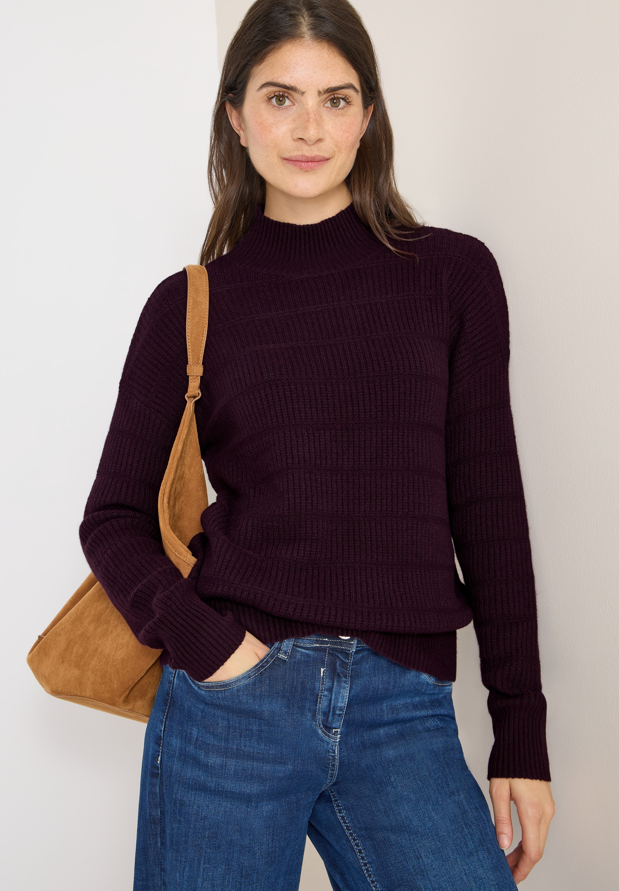 Cecil Stehkragenpullover mit Stehkragen und Loch-Design günstig online kaufen