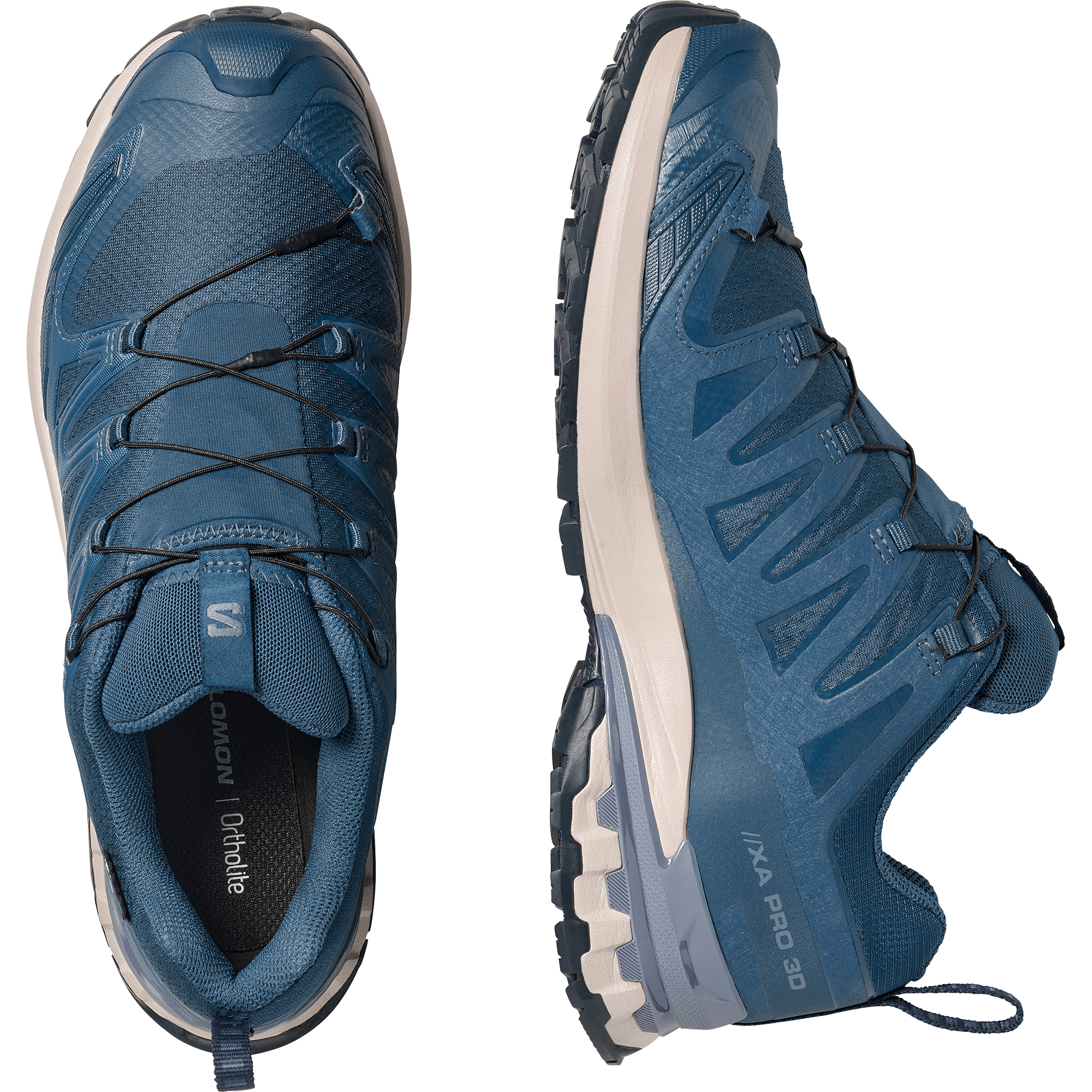 Trailrunningschuh SALOMON "XA PRO 3D V9 GORE-TEX", Herren, Gr. 43, spellbound, grisaille, maritime blau, Synthetik, Textil, Schuhe, wasserdicht 3