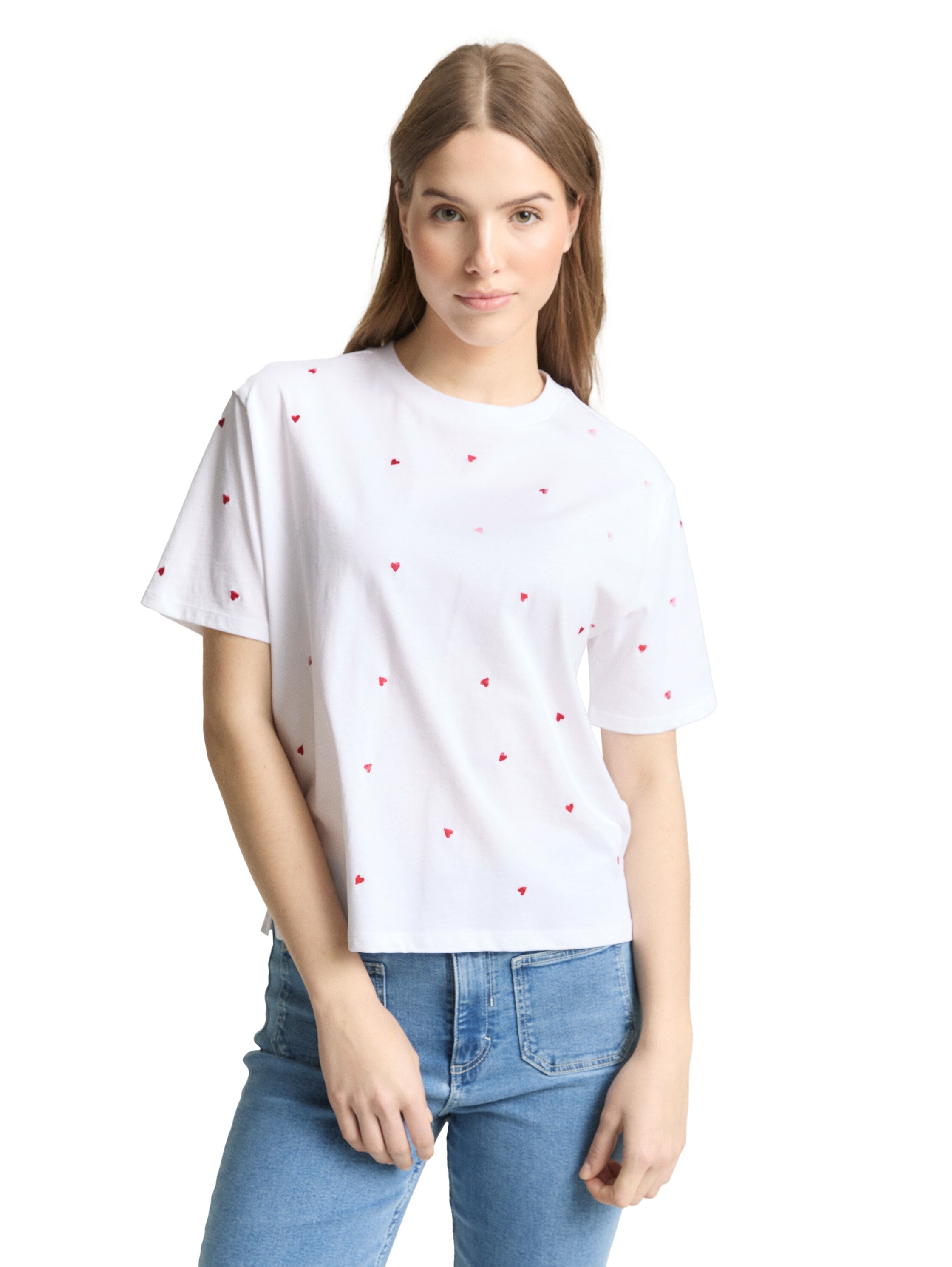 TOM TAILOR Denim T-Shirt mit All-Over Print günstig online kaufen