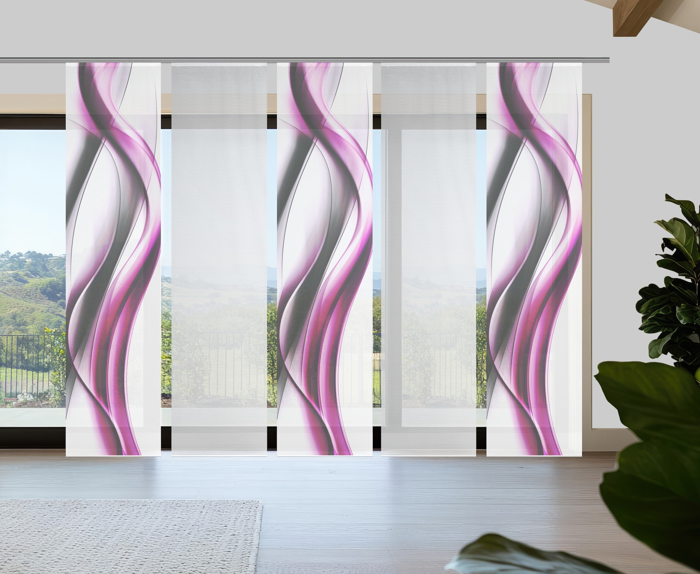 Vision S Schiebegardine "CARA" Paneelwagen 5 Stk. tlg. Schiebevorhang,Bambu günstig online kaufen