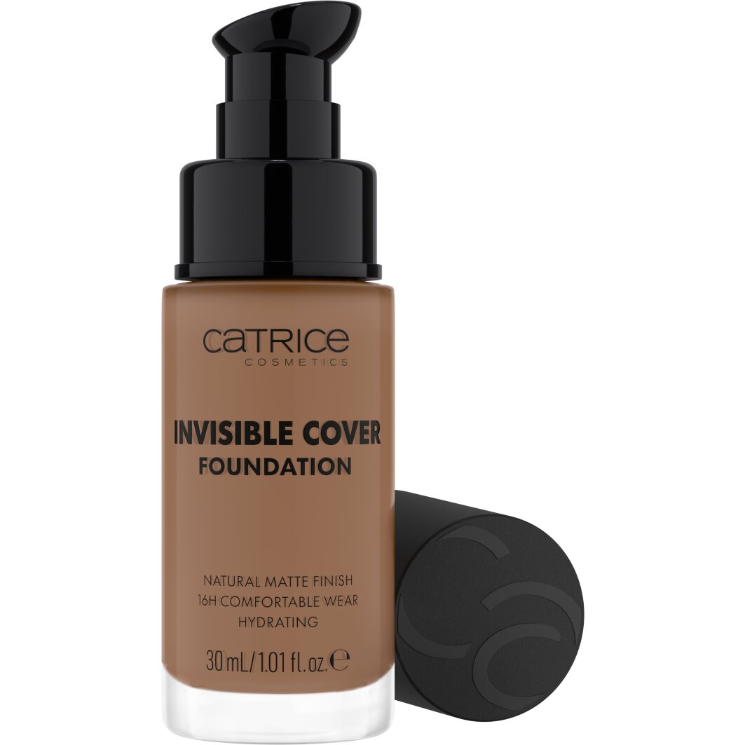 CATRICE Foundation "Invisible Cover Foundation", 30ml, beige, Teint-Kosmetika, Langanhaltendes mattes Finish, mittlere, variable Deckkraft.