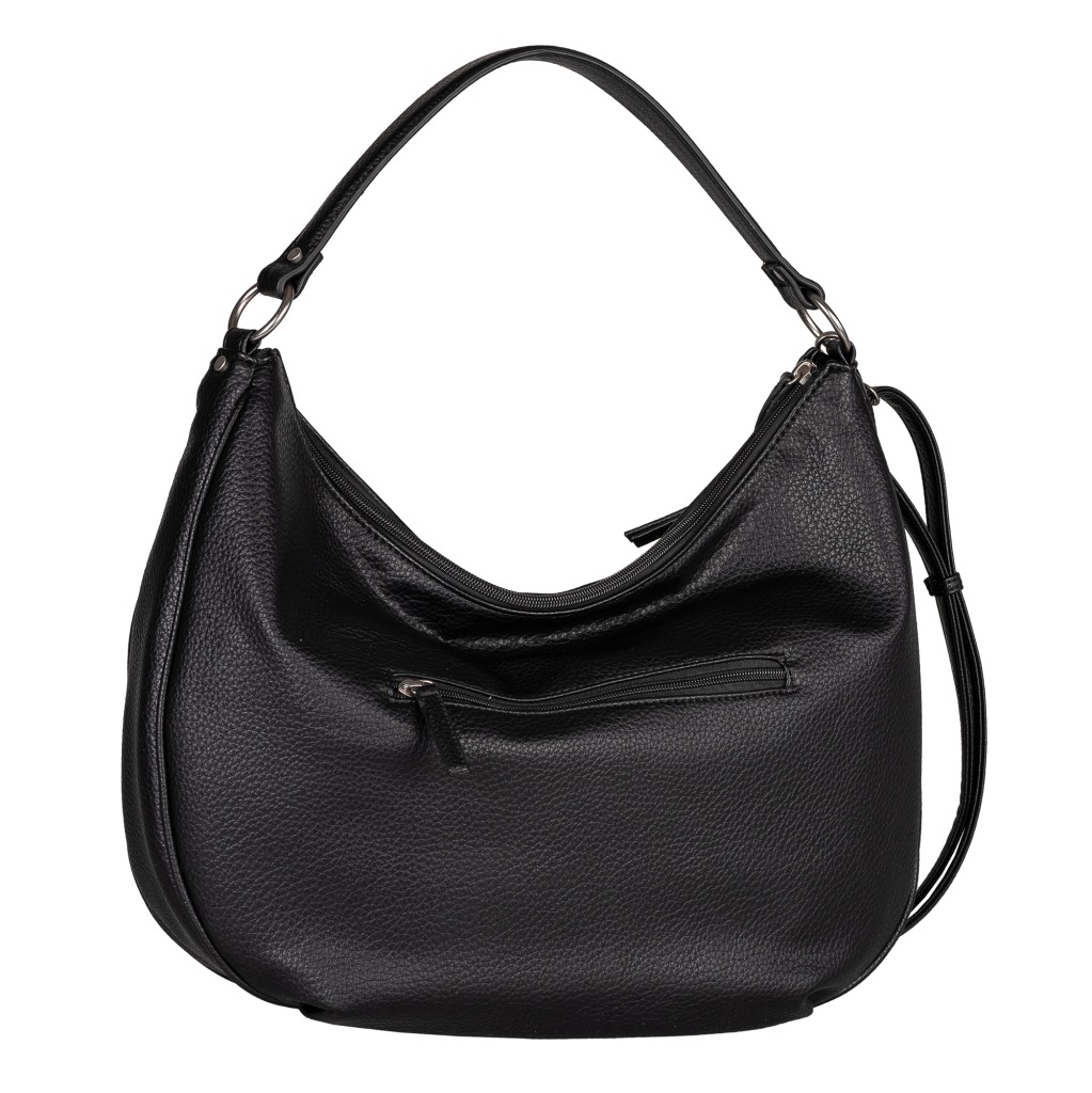 Hobo GABOR "Rosina", Damen, Gr. B/H/T: 42cm x 36cm x 17cm, schwarz, Lederimitat, clean, gepflegt, geprägtes Muster, unifarben, Taschen Hobo, Umhängetasche, Schultertasche mit markantem Metal-Emblem 2