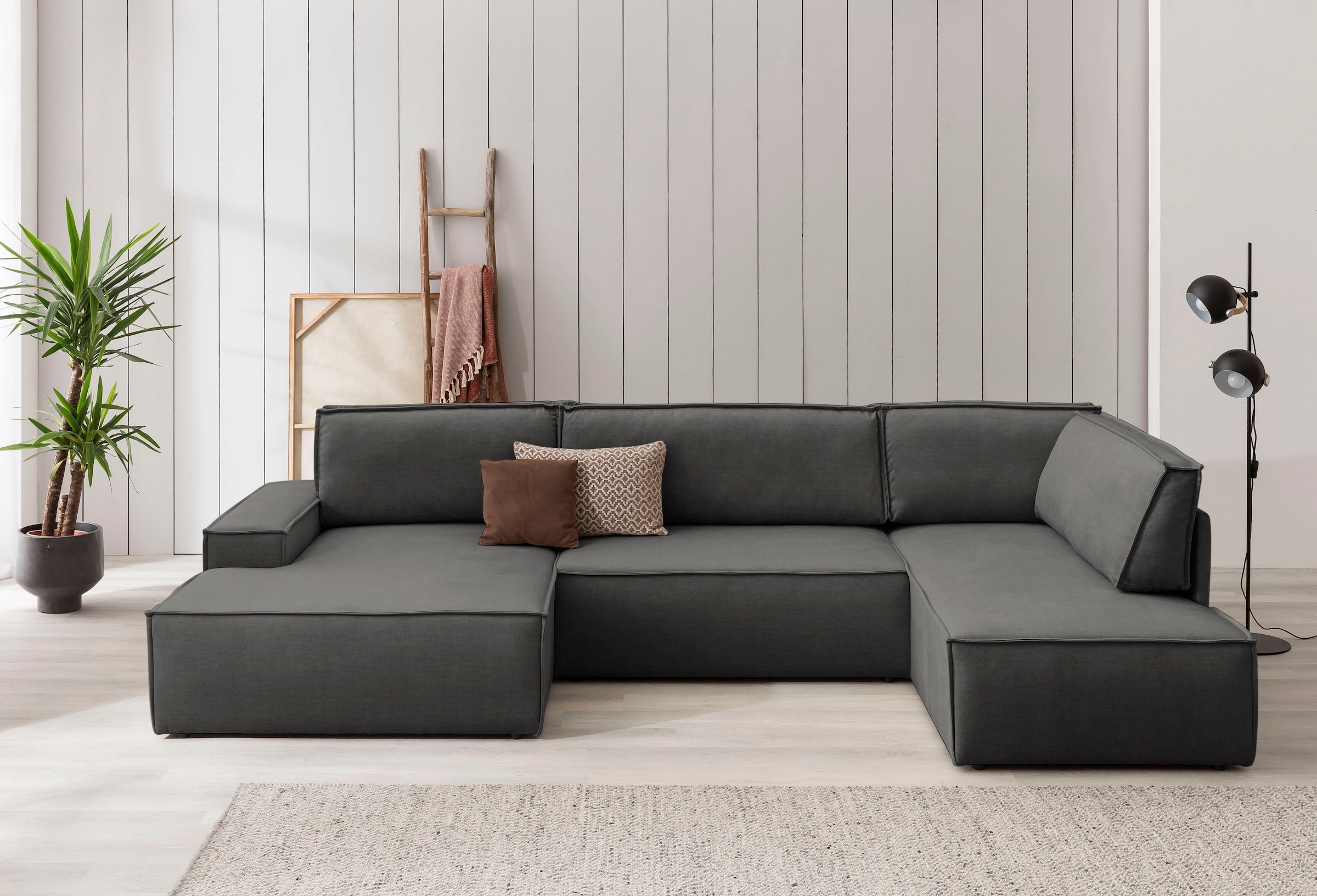 Home affaire Wohnlandschaft "SHERWOOD 329 cm, U-Form, Schlafsofa,", Schlaff günstig online kaufen