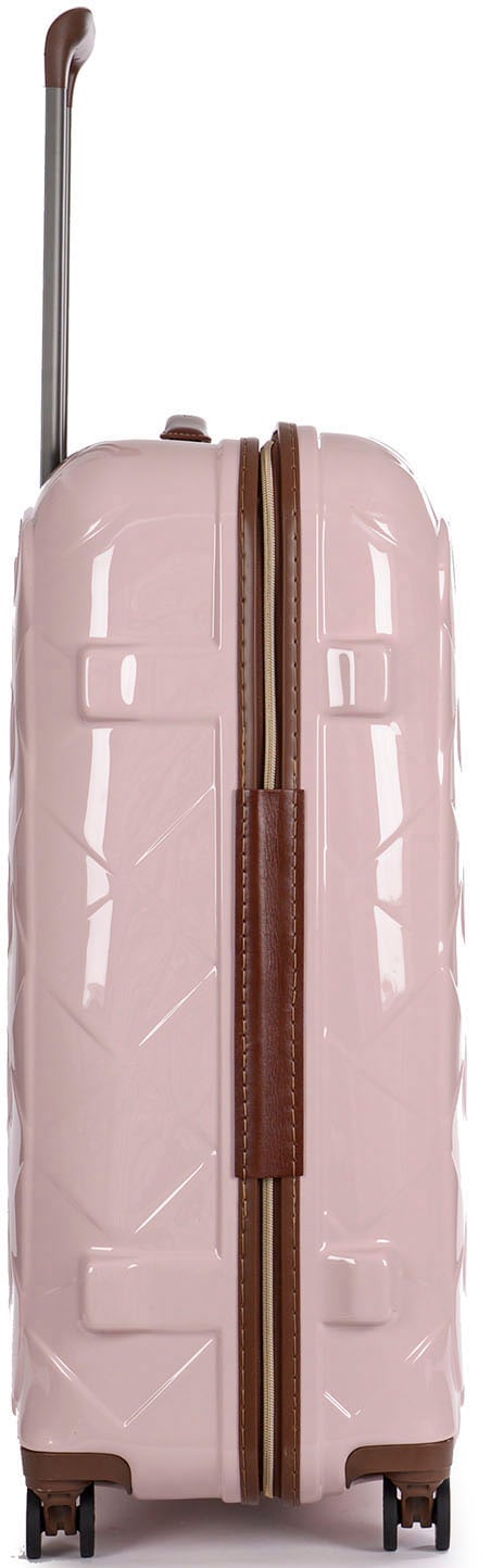 Stratic Hartschalen-Trolley »Leather&More L, rose«, 4 Rollen, Reisekoffer großer Koffer Aufgabegepäck TSA-Zahlenschloss