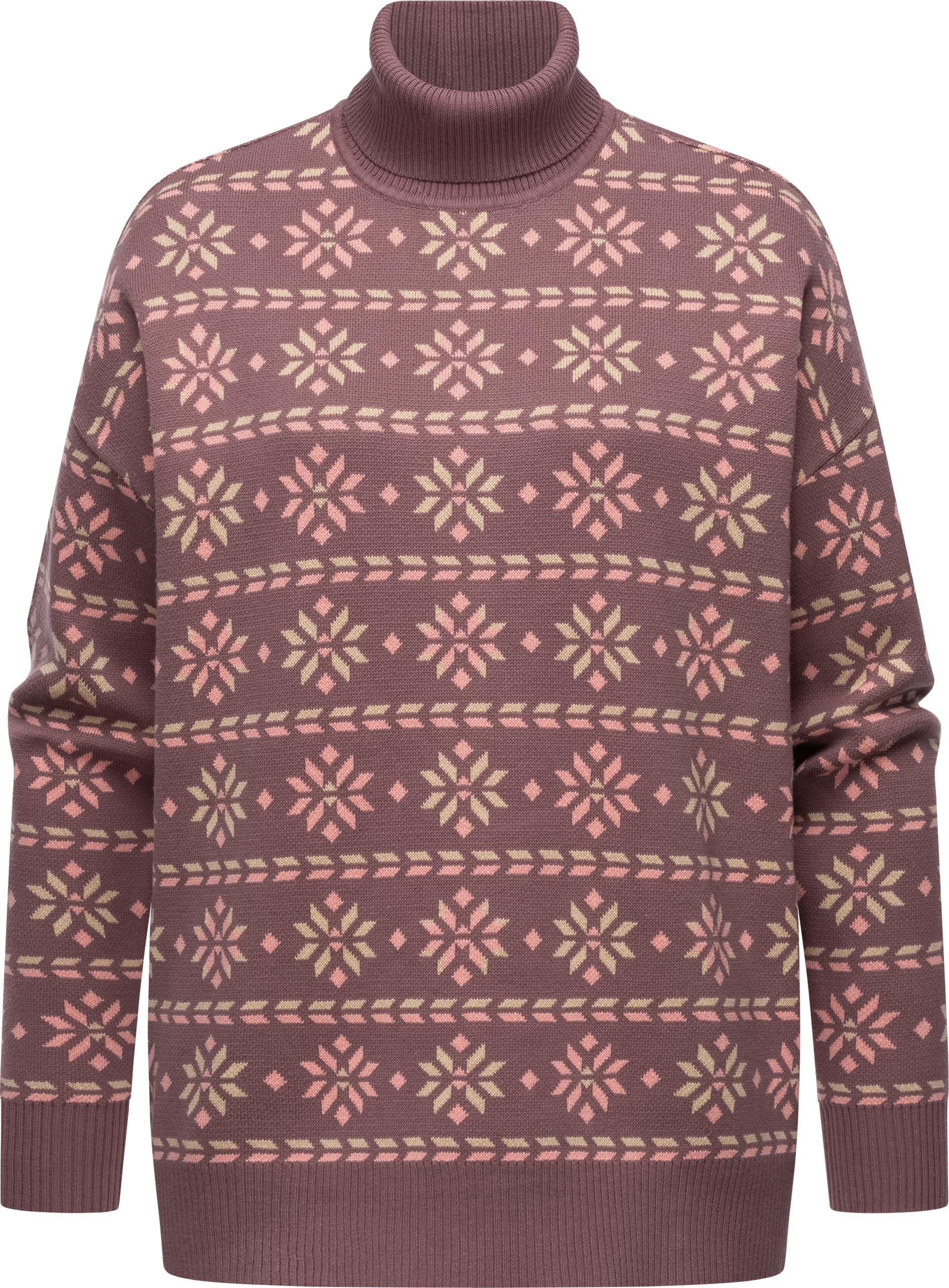 Stehkragenpullover »Danika Organic«, Damen Pullover mit winterlichem Muster-Print