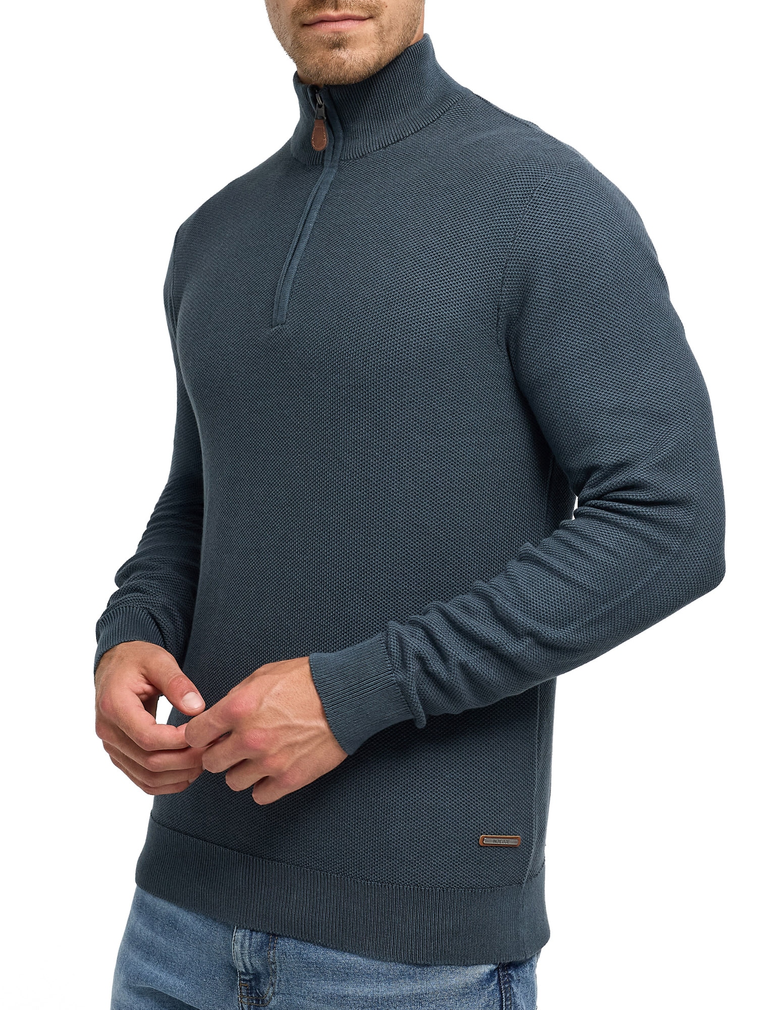Indicode Troyer »INJexmon ½ Zip« Baumwolle, regular fit