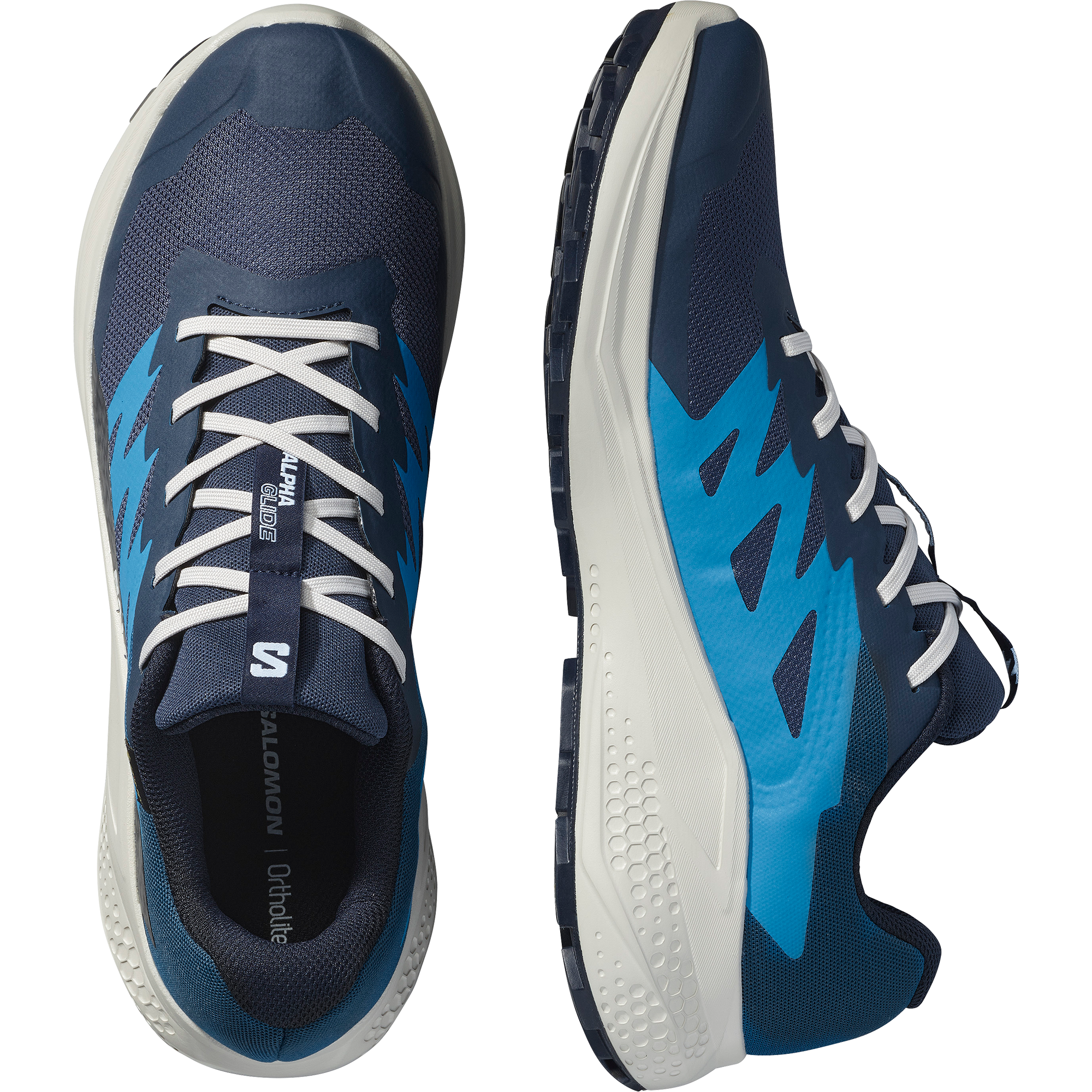 Laufschuh SALOMON "ALPHAGLIDE GORE-TEX", Herren, Gr. 47, blau nights, lunar rock, french blau, Synthetik, Textil, Schuhe Laufschuh, wasserdicht 3