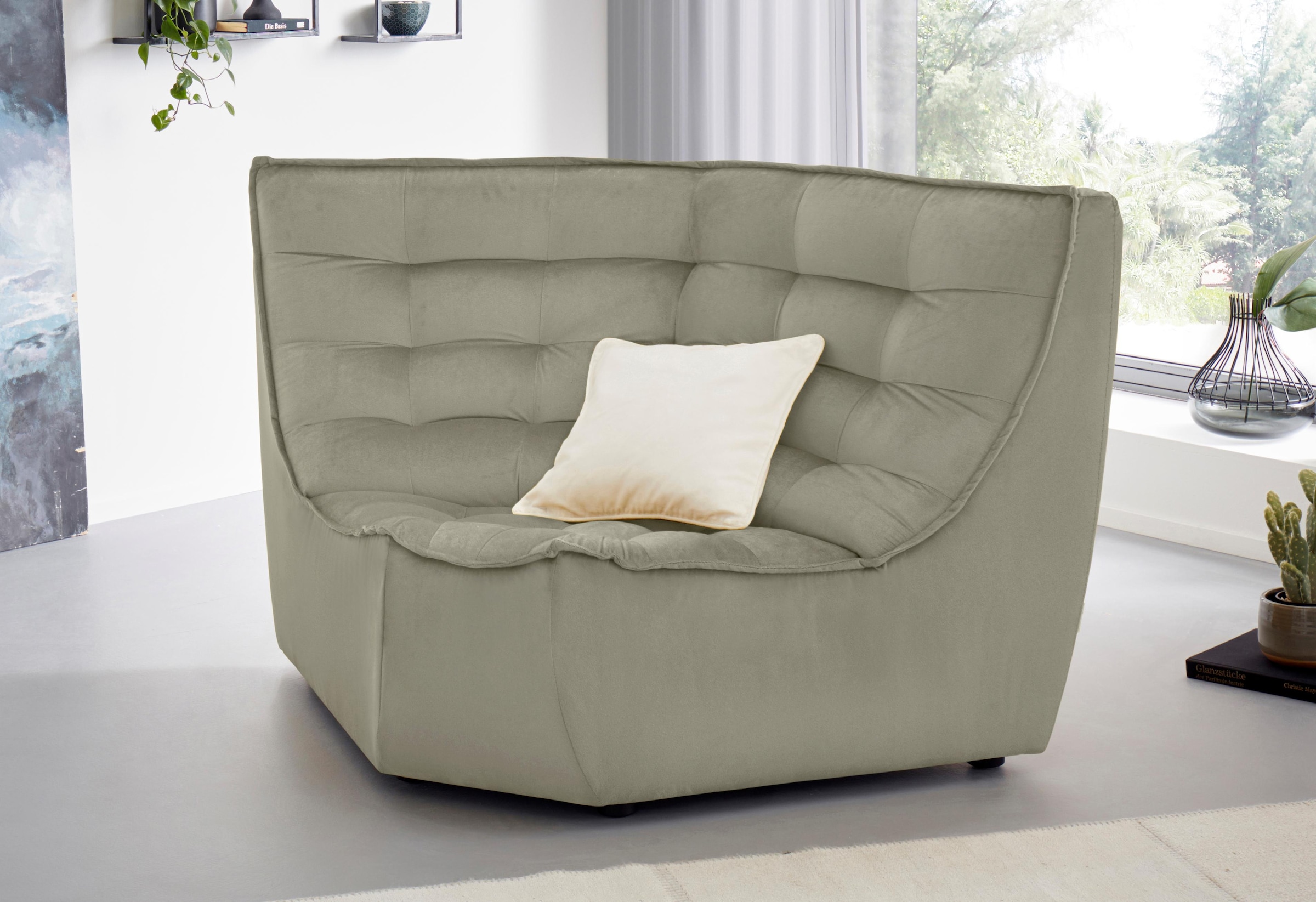 CALIA ITALIA Ecksofa "Banjo, Eckelement, tolles Design und hoher Sitzkomfor günstig online kaufen