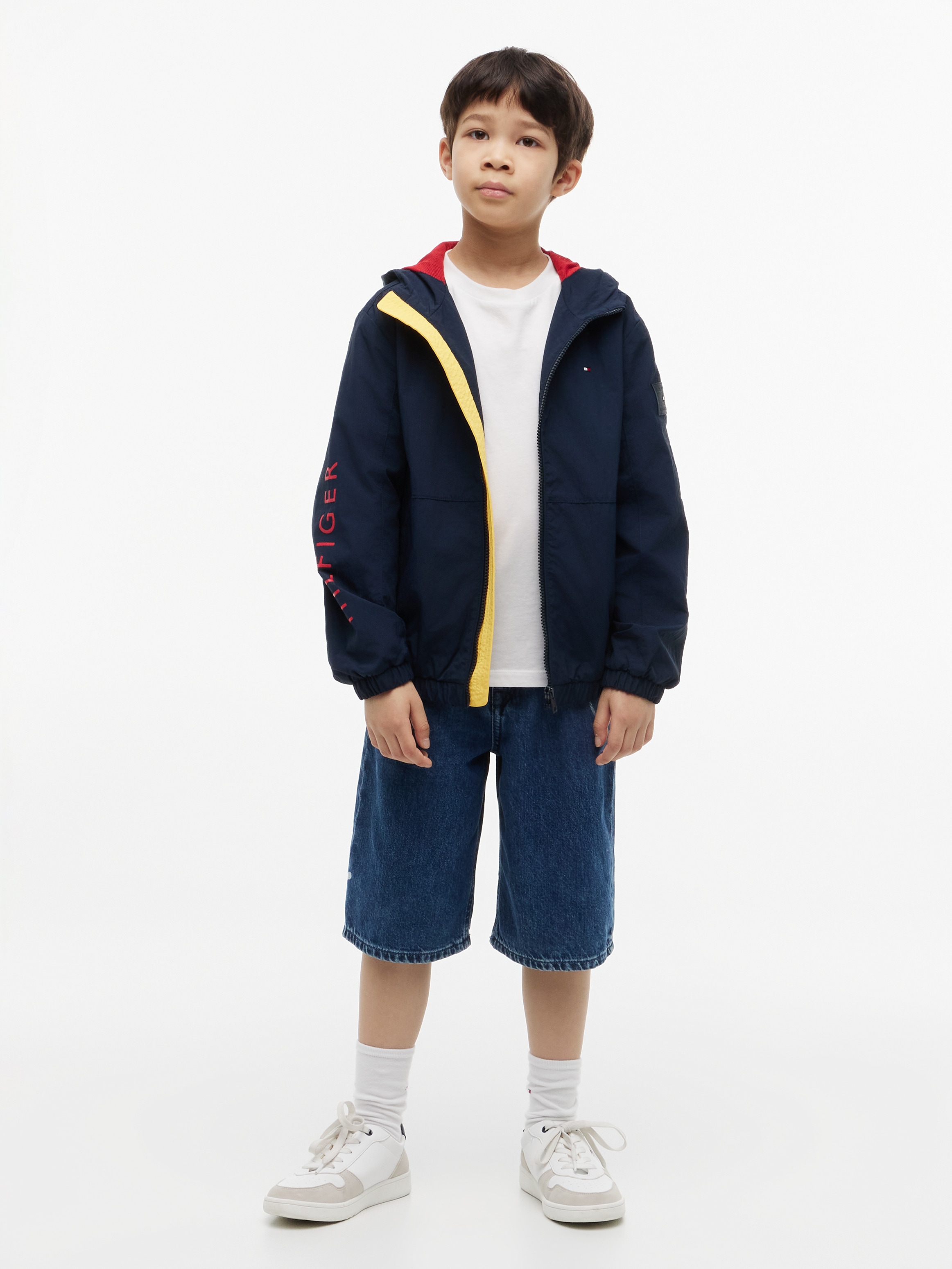 Tommy Hilfiger Windbreaker mit Kapuze Kinder bis 16 Jahre, Druck