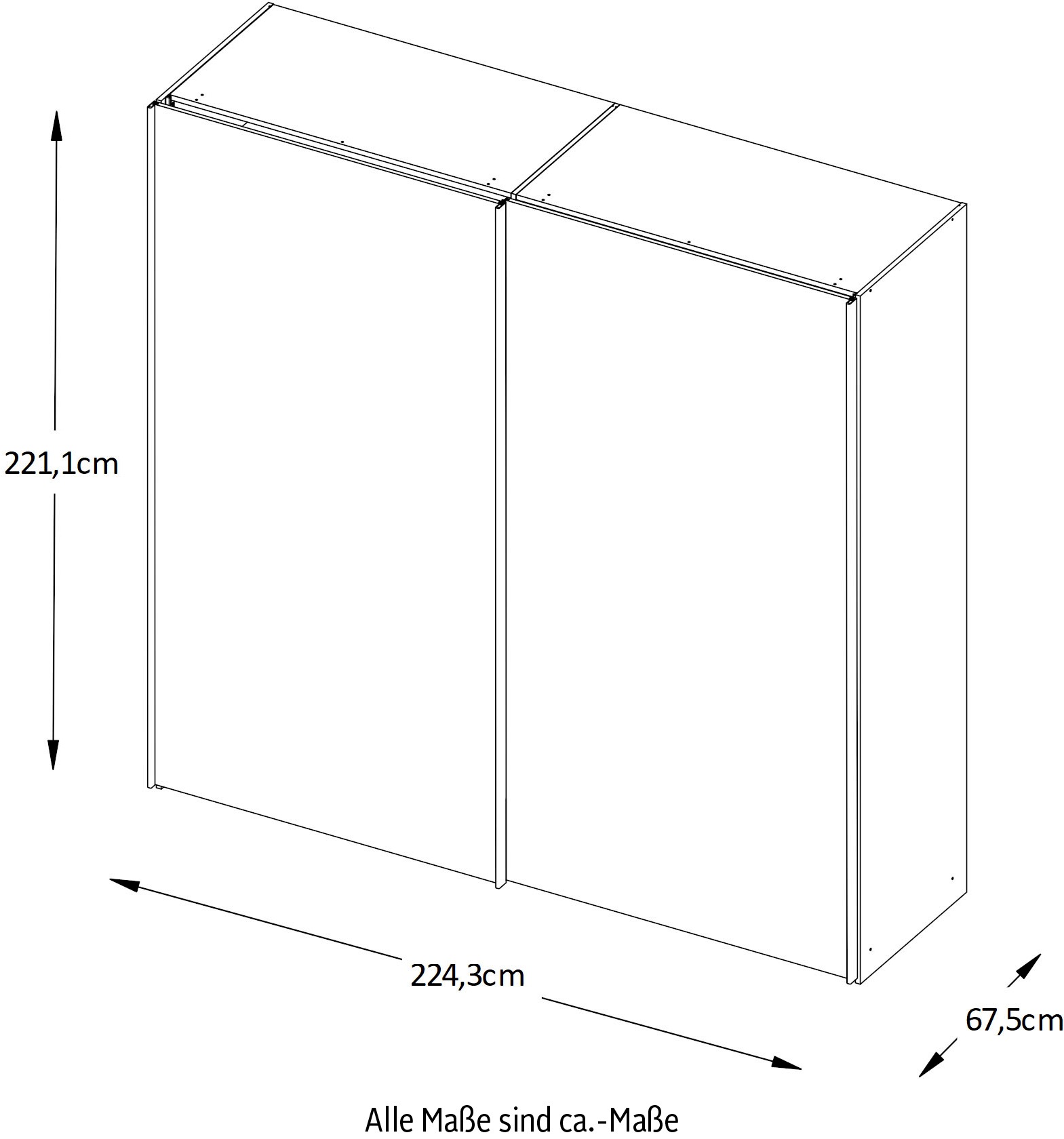 STAUD Schwebetürenschrank »Includo, Made in Germany«, Mit vier verschiedenen Ausstattungsvarianten