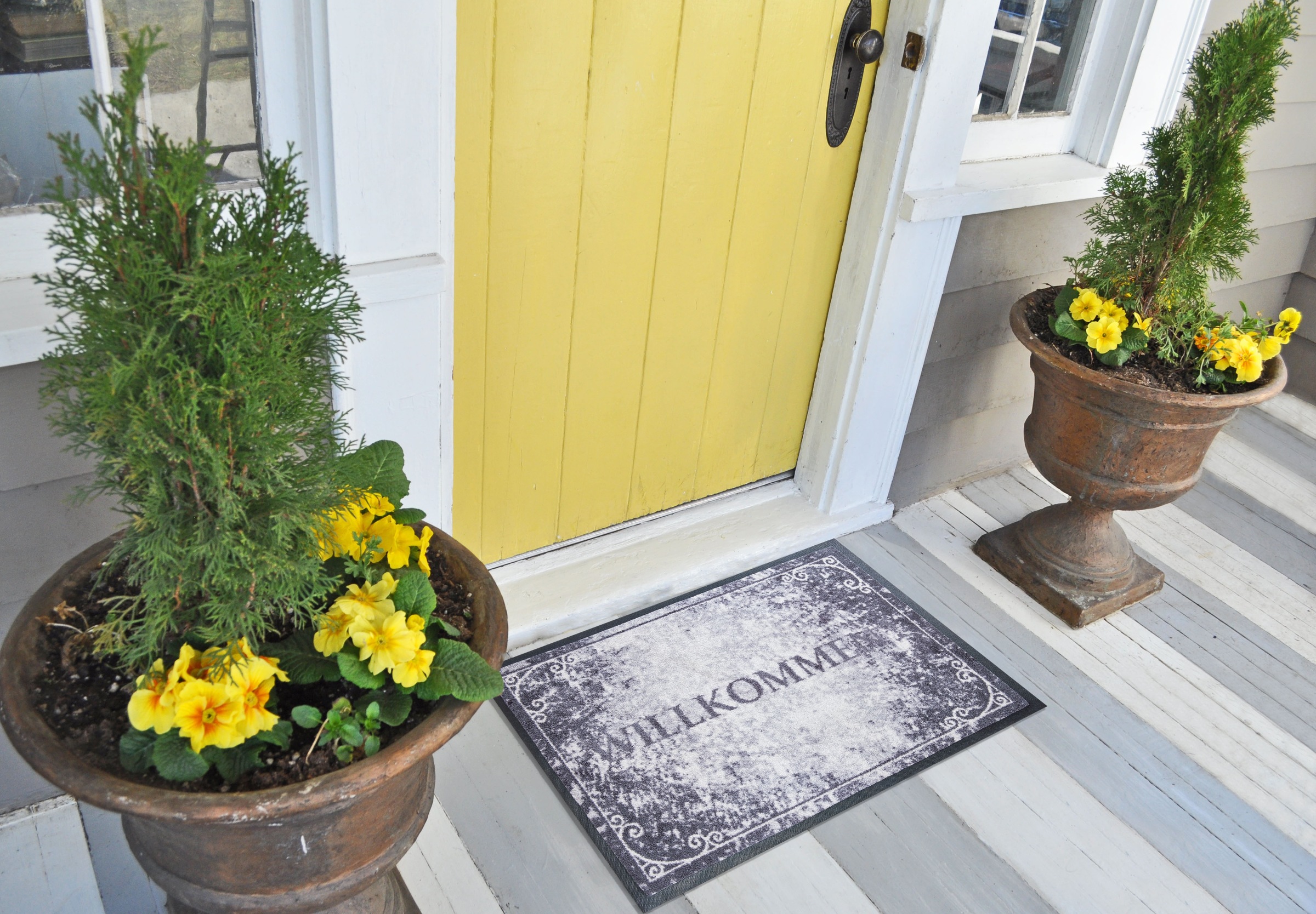 Grund Fußmatte "Willkommen" rechteckig 8 mm Höhe Schmutzfangmatte, mit Spru günstig online kaufen