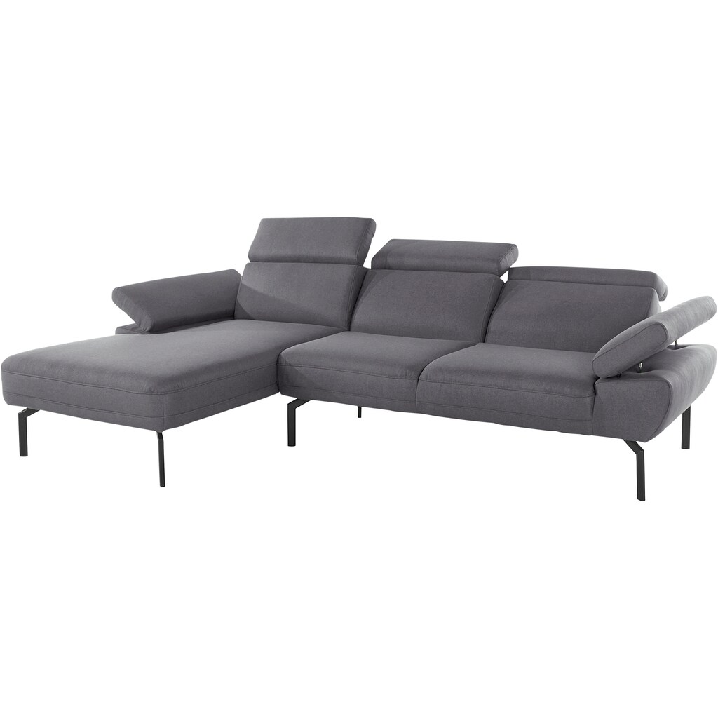 Places of Style Ecksofa »Trapino Luxus«, wahlweise mit Rückenverstellung, Luxus-Microfaser in Lederoptik