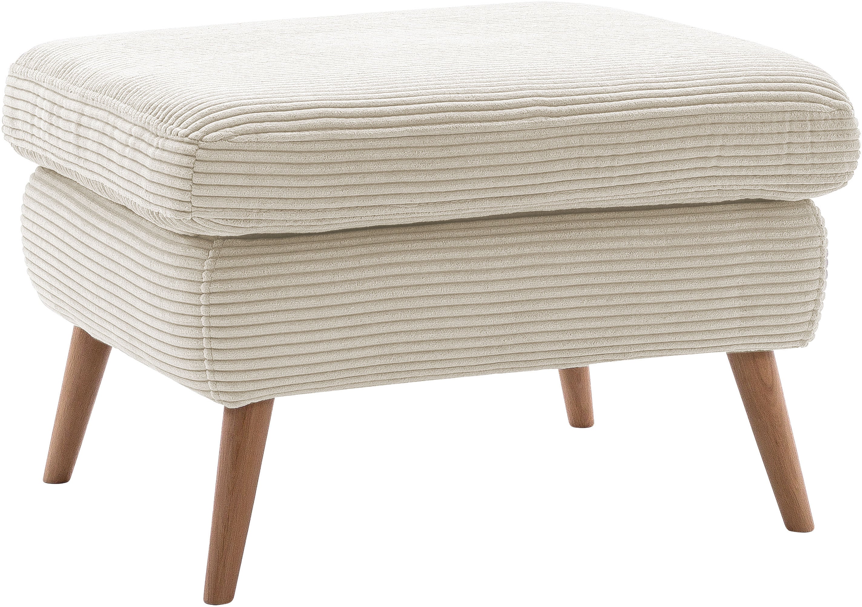 exxpo - sofa fashion Hocker "Scandi bequem und elegant mit hohem Holzfuß" bequem und elegant mit hohem Holzfuß