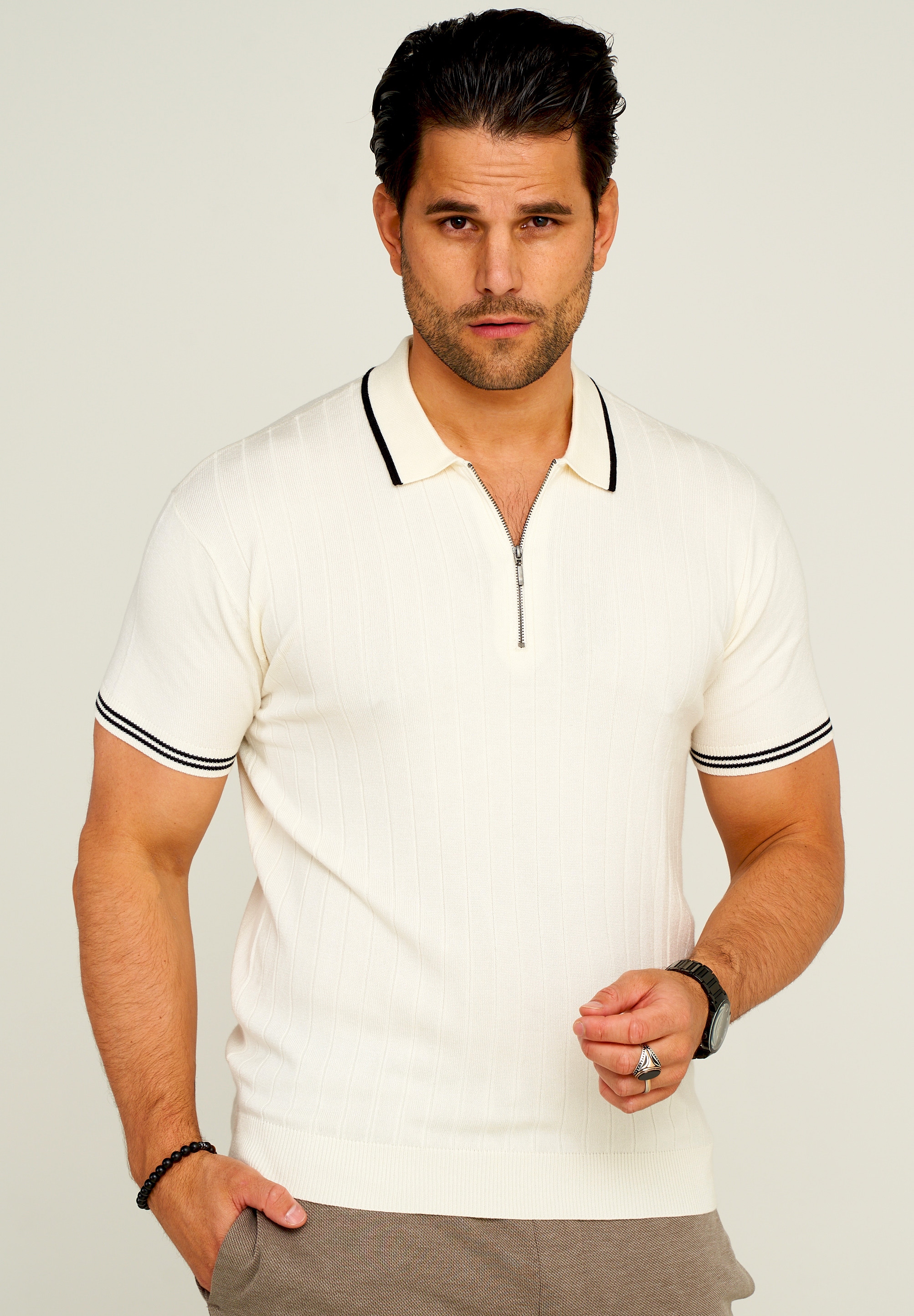 Poloshirt »ZIP KNIT-POLO«, mit Reißverschluss