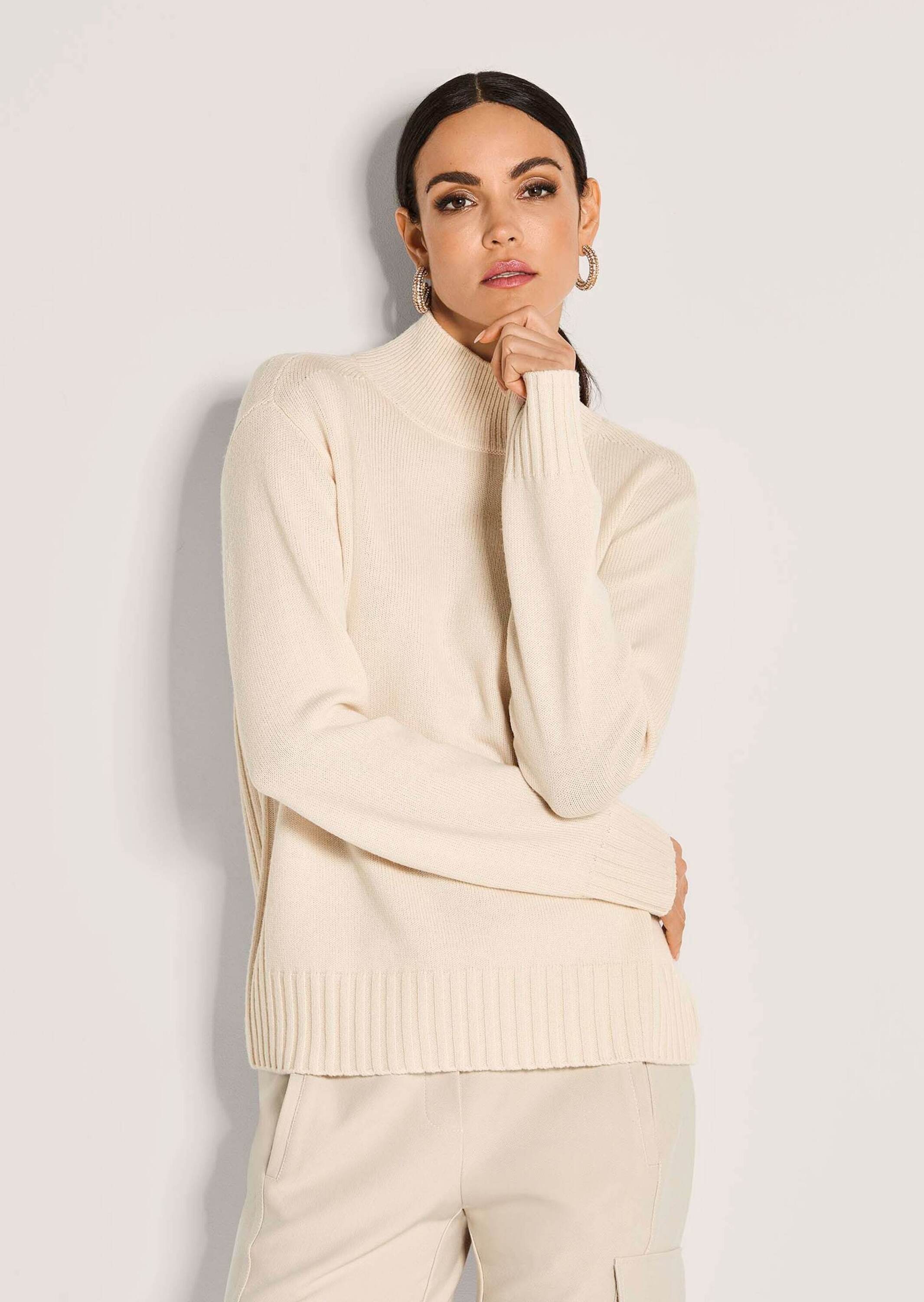 Thumbnail - MADELEINE Longpullover "Strickpullover Stilvoller Kaschmirpullover mit Stehkragen" Mit edlem Kaschmir