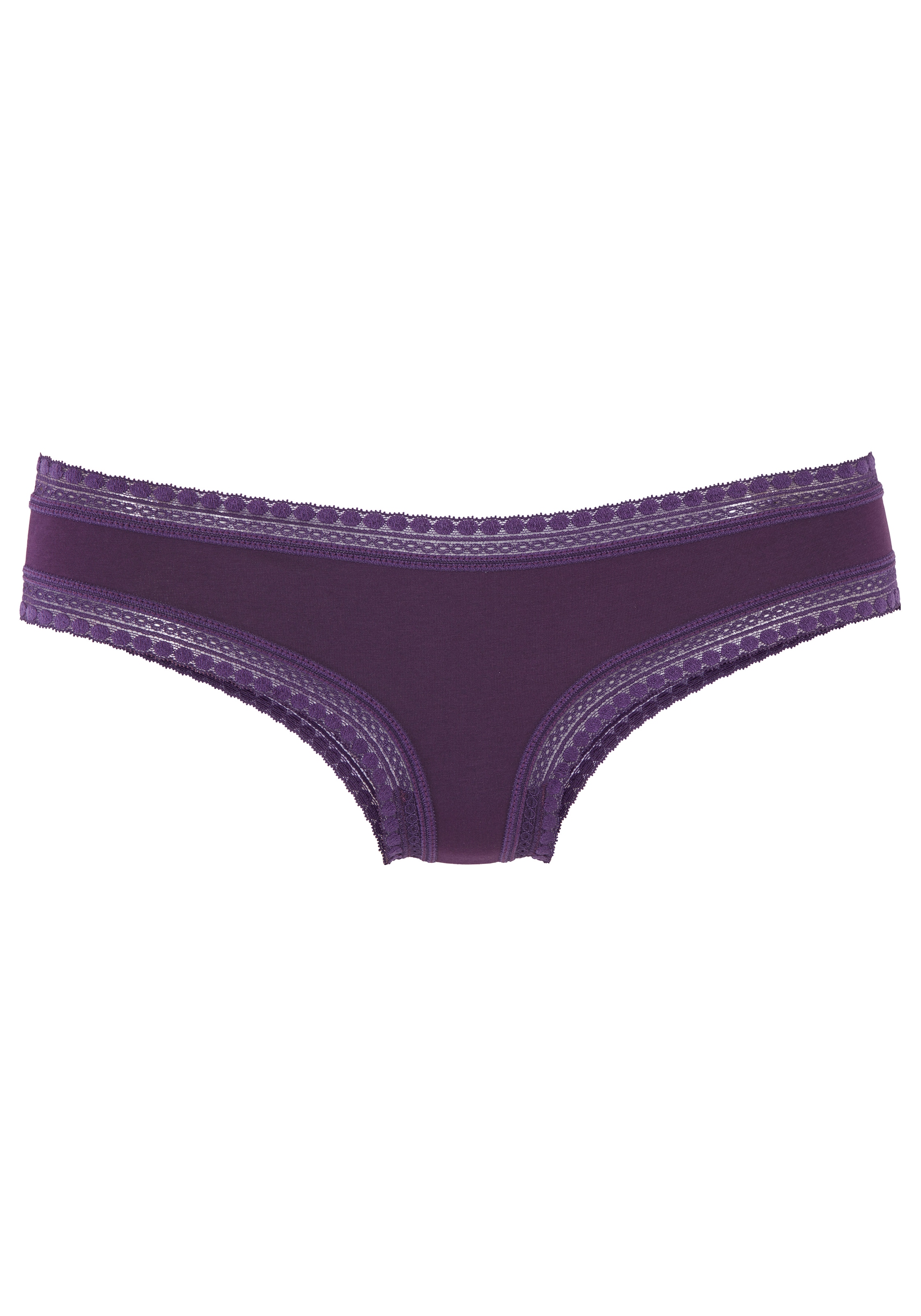 LASCANA Brasilslip 3er-Set, aus elastischer Baumwolle mit weicher Spitze günstig online kaufen