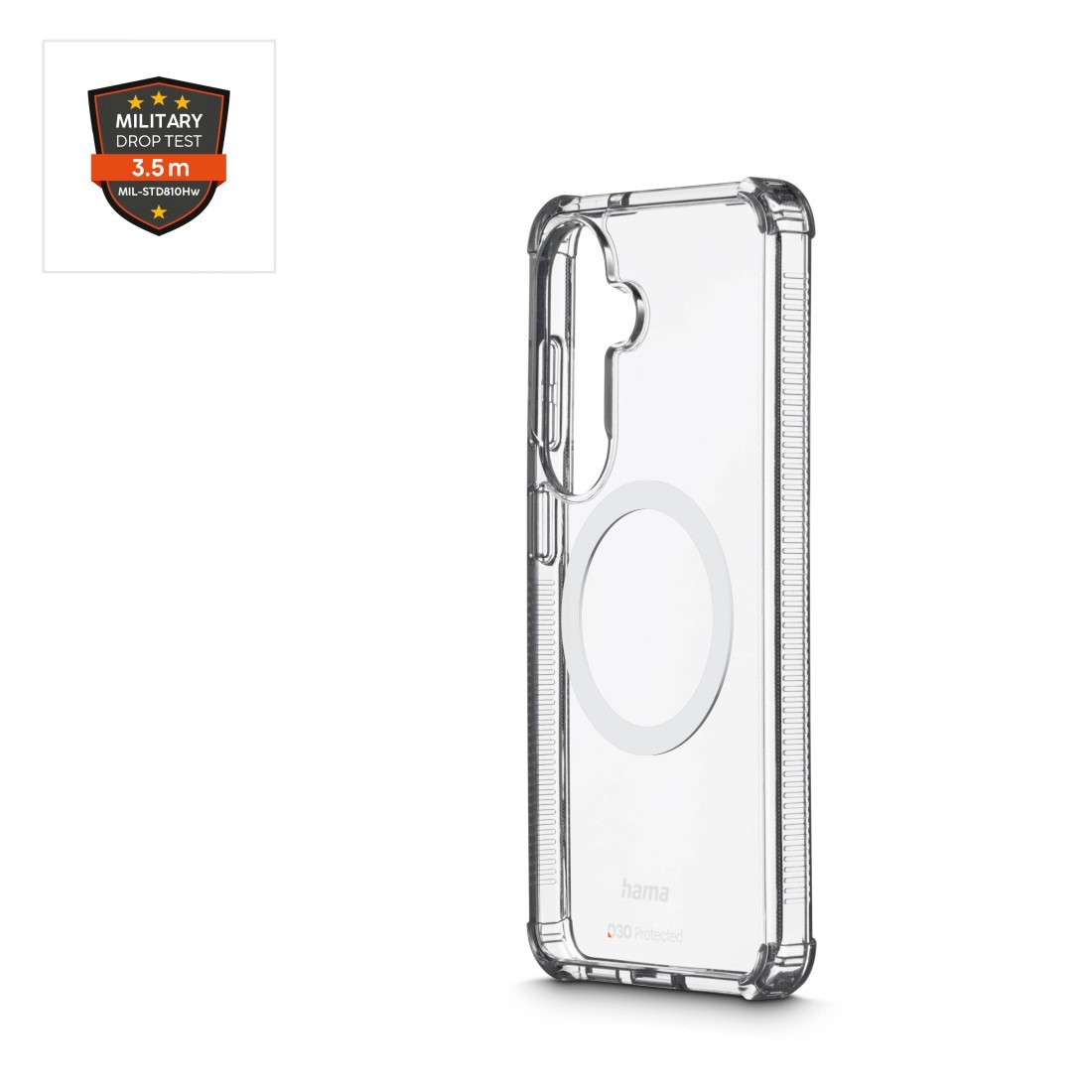 Hama Smartphone-Hülle »Handyhülle  für Galaxy S26, magnetisch, durchsichtig« Samsung Galaxy S26 sturzfest, kratzfest, Magnetring, Kameraschutz, Wireless Charging, Qi2