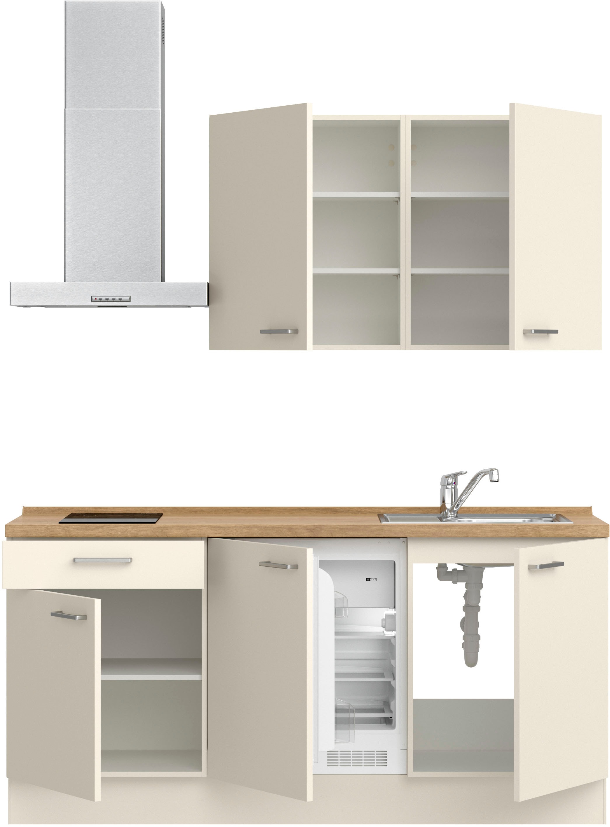 nobilia® Küchenzeile »"Touch I"« vormontiert, Ausrichtung wählbar, Breite 180 cm, wahlw. mit E-Geräten