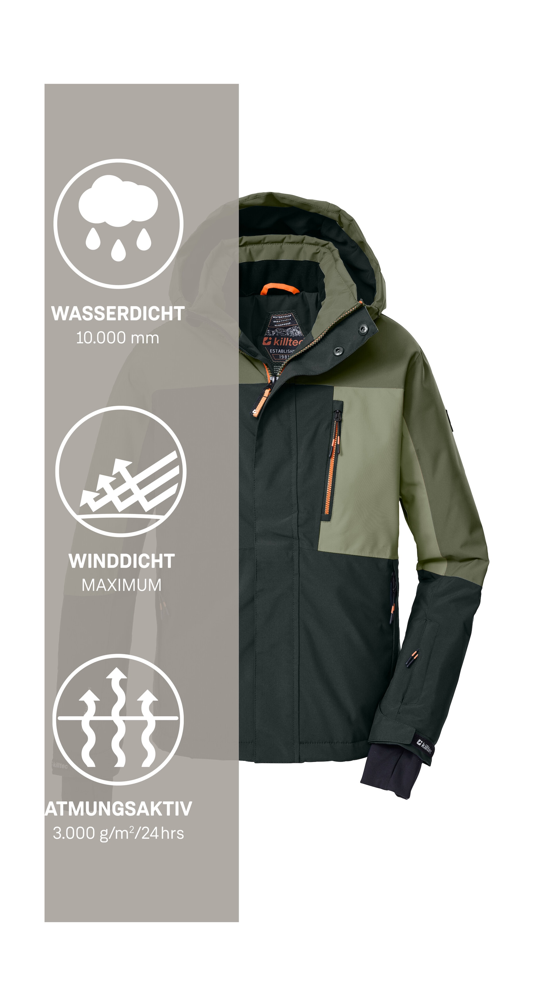 Killtec Skijacke »KSW 200 BYS SKI JCKT« Killtec Kids Skijacke: wasserdicht, atmungsaktiv, reflektierend