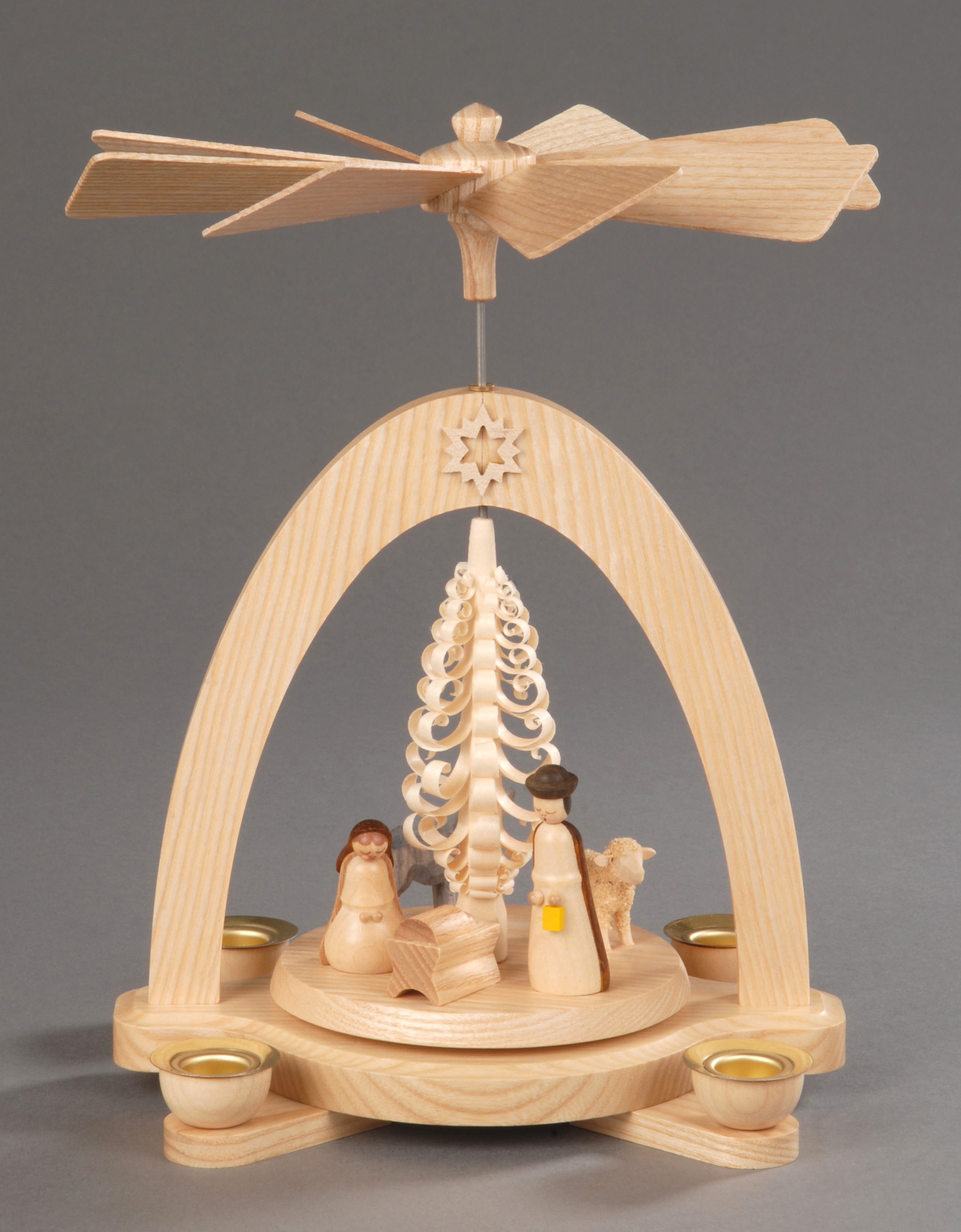 Albin Preissler Weihnachtspyramide "Christi Geburt, Handwerkskunst aus dem Erzgebirge" Höhe ca. 20 cm, Weihnachtsdeko aus Holz