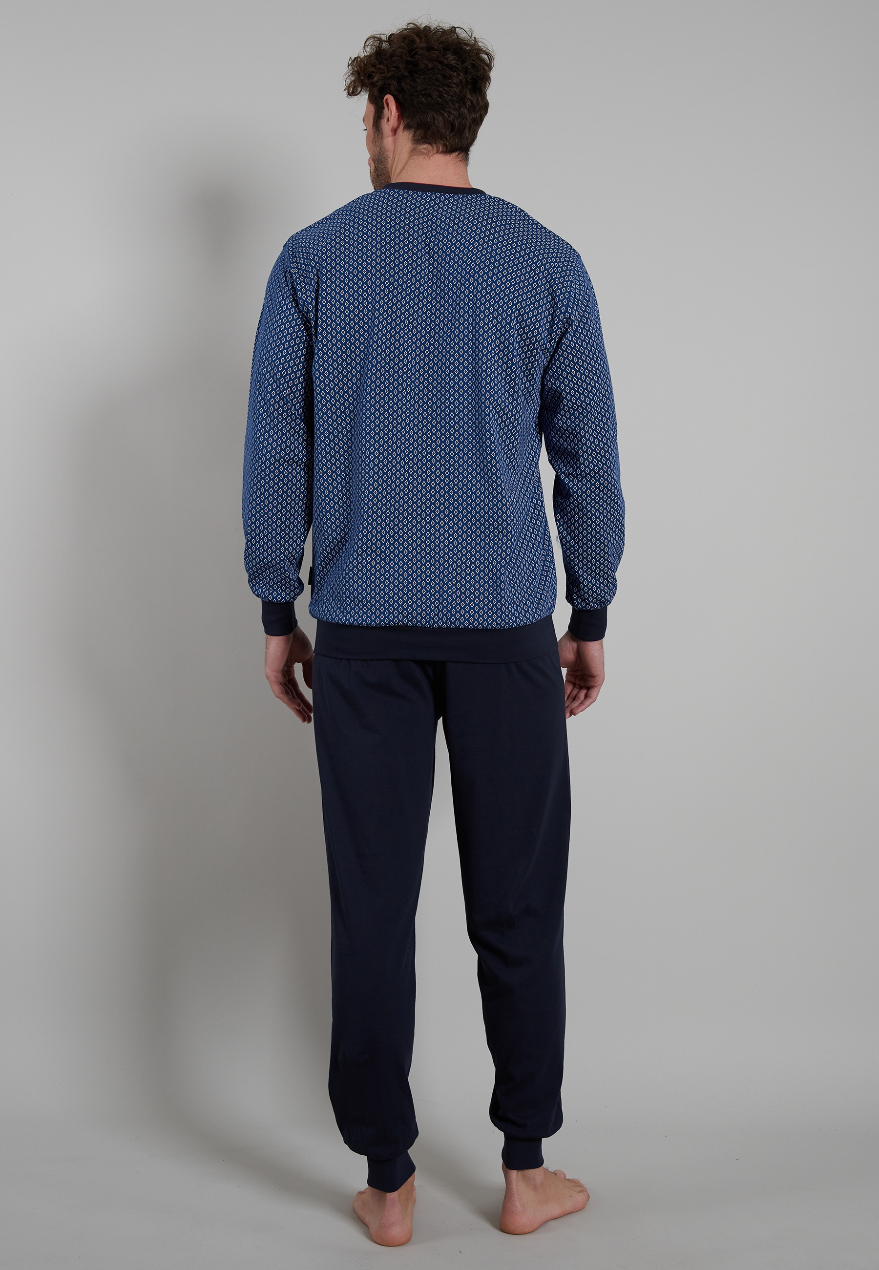 Thumbnail - GÖTZBURG Pyjama "Manhattan", (2 tlg.), V-Ausschnitt, Brusttasche