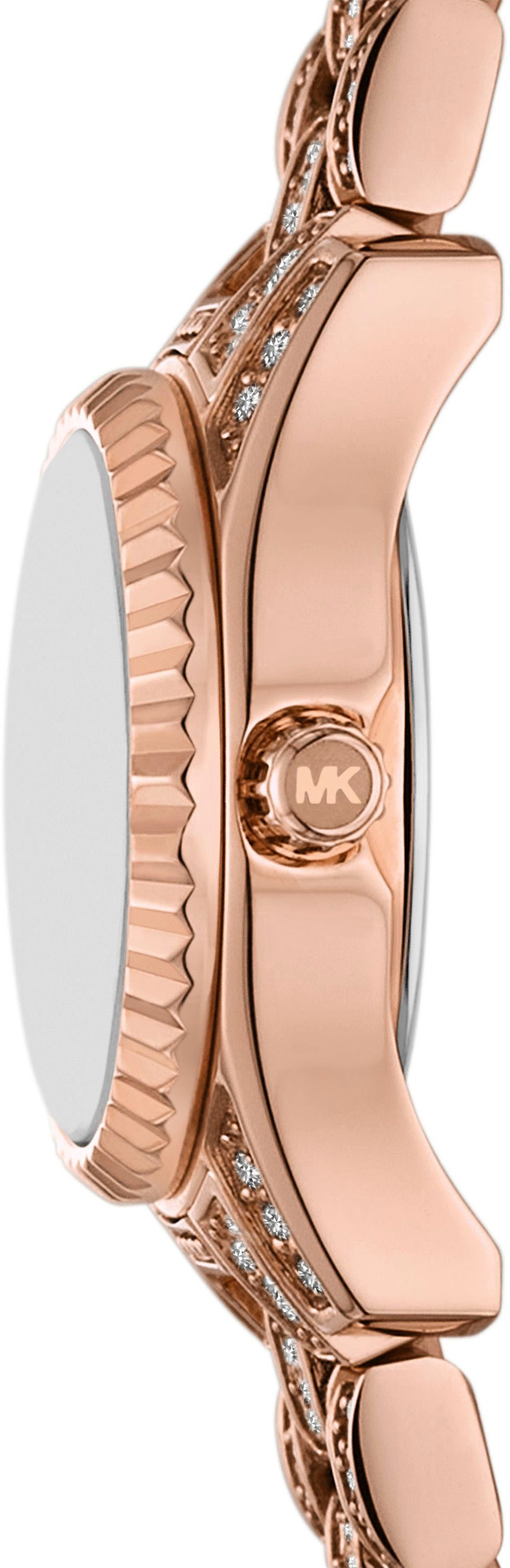 MICHAEL KORS Quarzuhr »MICRO PETITE LEXINGTON«, Armbanduhr, Damenuhr, Edelstahlarmband, analog, Glassteine