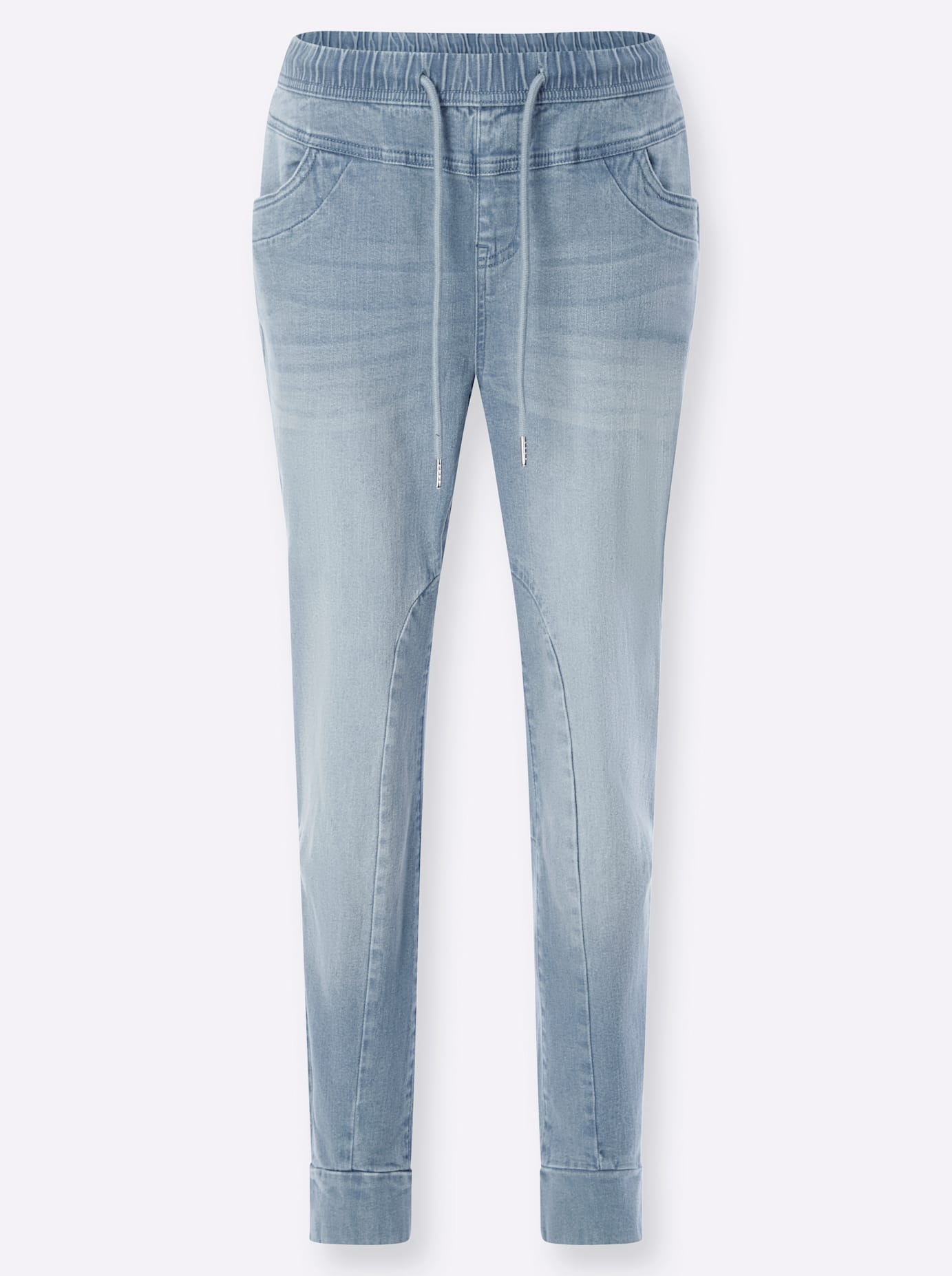 7/8-Hose HEINE, Damen, Gr. 34, Normalgrößen, blau, bleached, 99% Baumwolle, 1% Elasthan, unifarben, Hosen 7/8-Hose 3