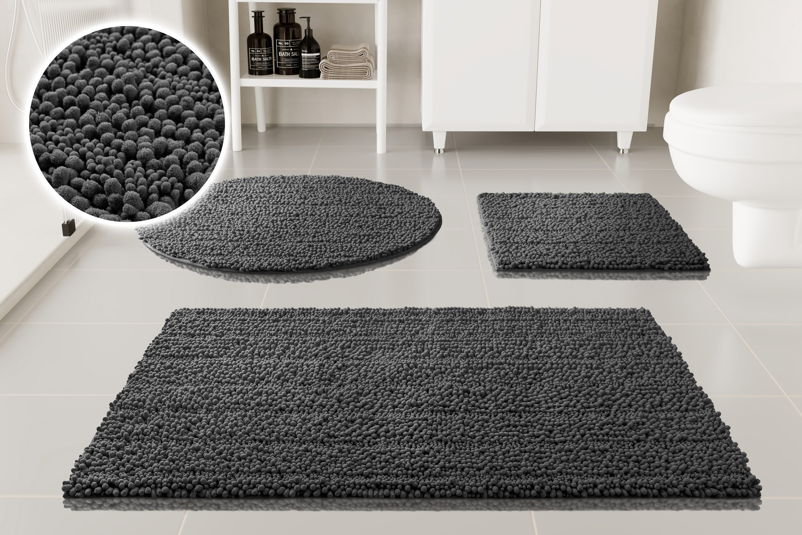 OTTO home Badematte "Torrni" Höhe 22 mm rutschhemmend beschichtet fußbodenheizungsgeeignet schnell trocknend Badteppich, getuftet, modern, Uni, antirutsch, flauschig, hochflor