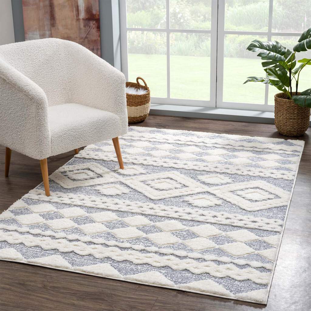 Carpet City Hochflor-Teppich »Focus BAUR 3D-Effekt rechteckig, 3005«, Rauten | Design, besonders Boho-Teppich, weich