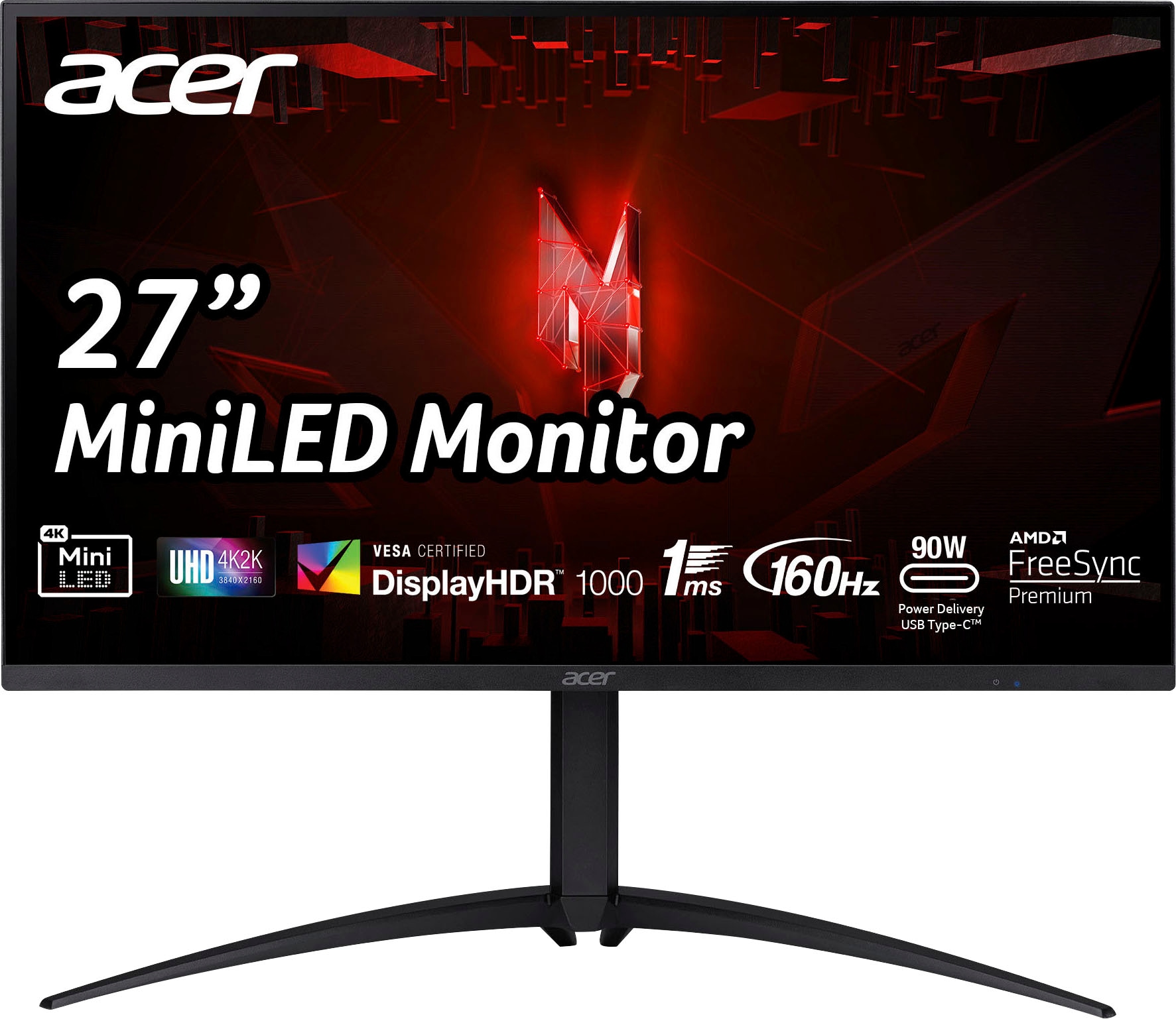 Acer Gaming-LED-Monitor »Nitro XV275K P3«, 69 cm/27 Zoll, 3840 x 2160 px, 4K Ultra HD, 1 ms Reaktionszeit, 160 Hz