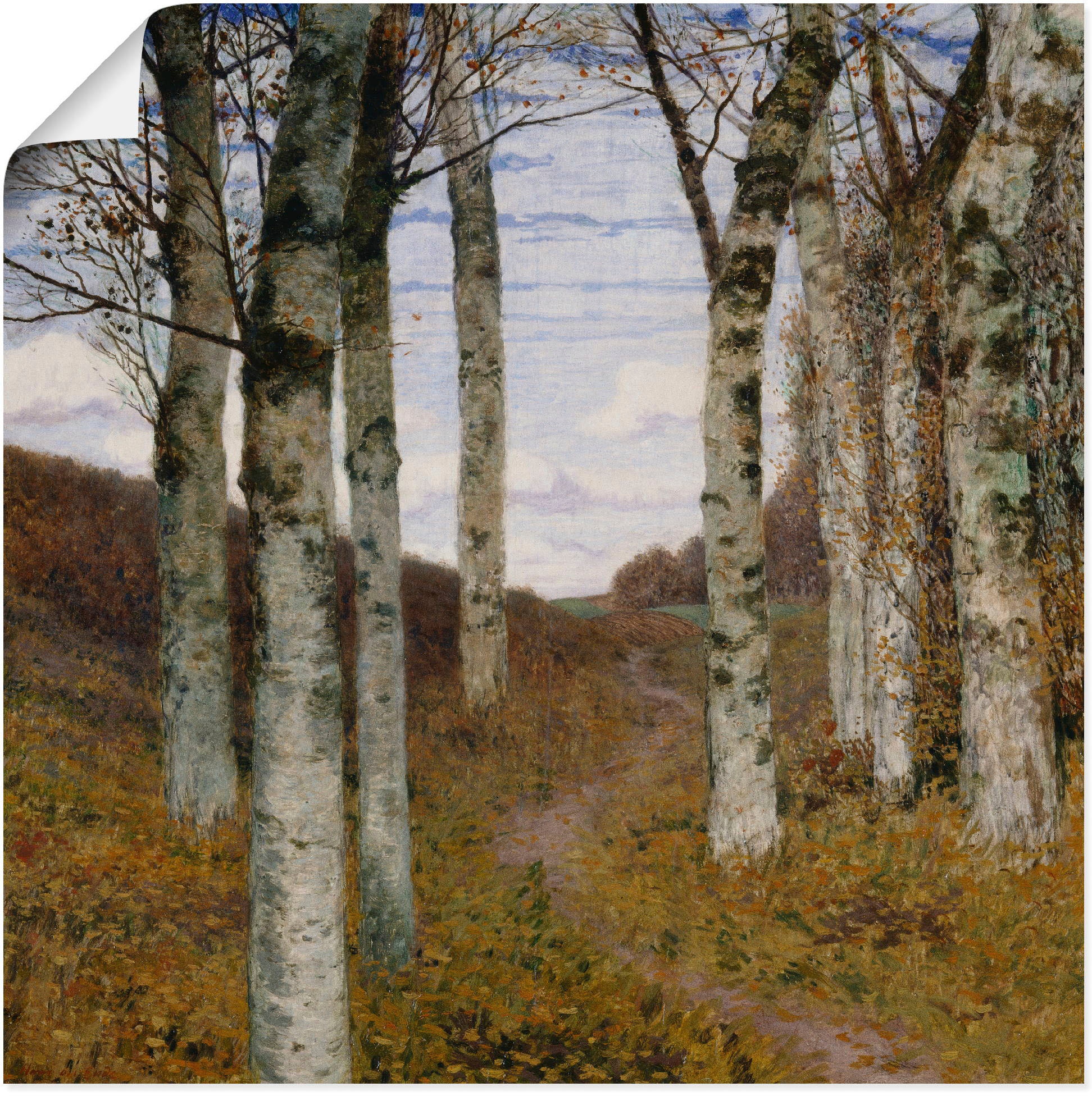 Artland Kunstdruck »Birken im Herbst. Um 1898«, Wiesen & Bäume, (1 St.), als Alubild, Leinwandbild, Wandaufkleber oder Poster in versch. Größen