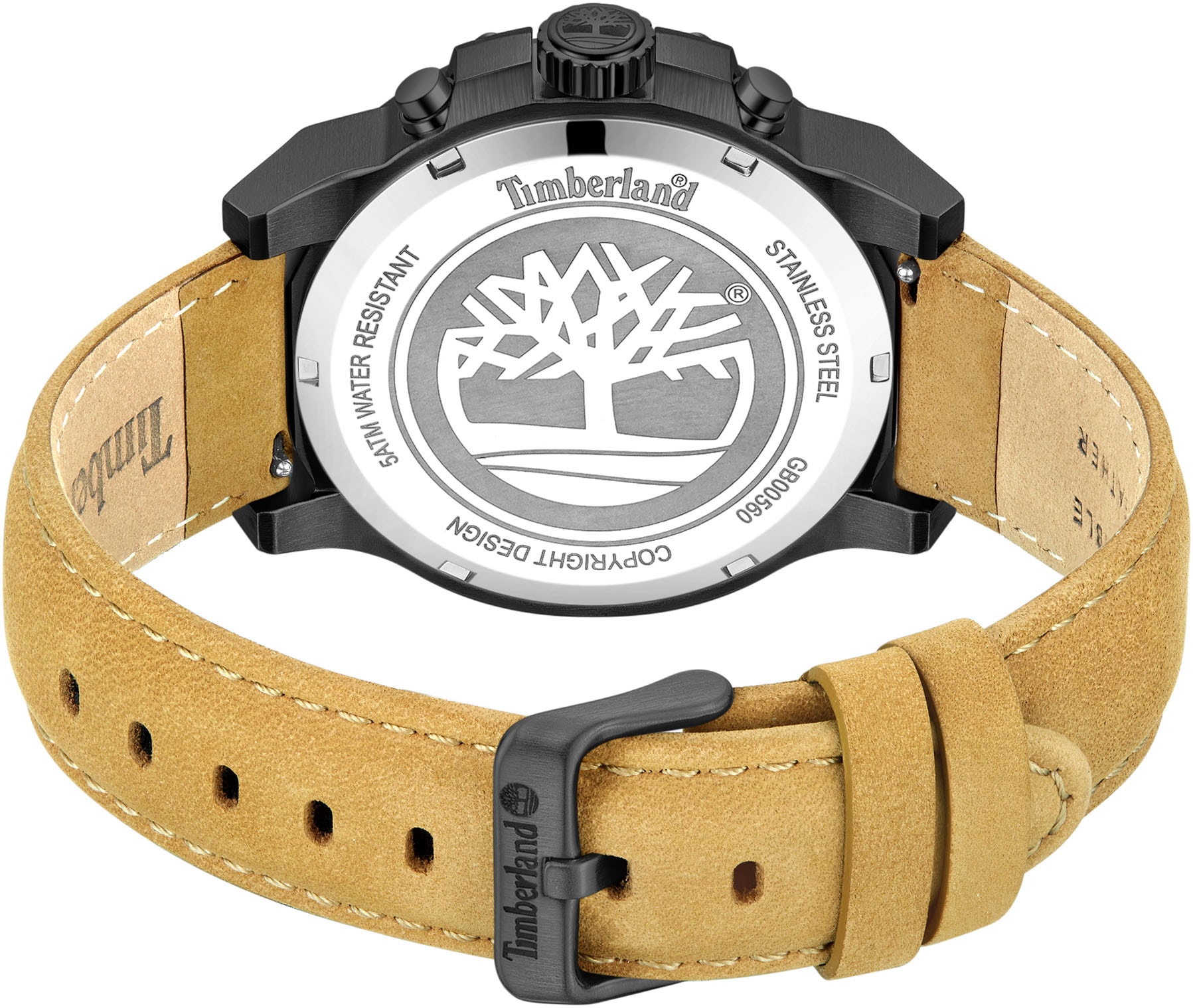Timberland Chronograph »FAST STRIKE«, Quarzuhr, Armbanduhr, Herrenuhr, Lederarmband, Stoppfunktion, Datum