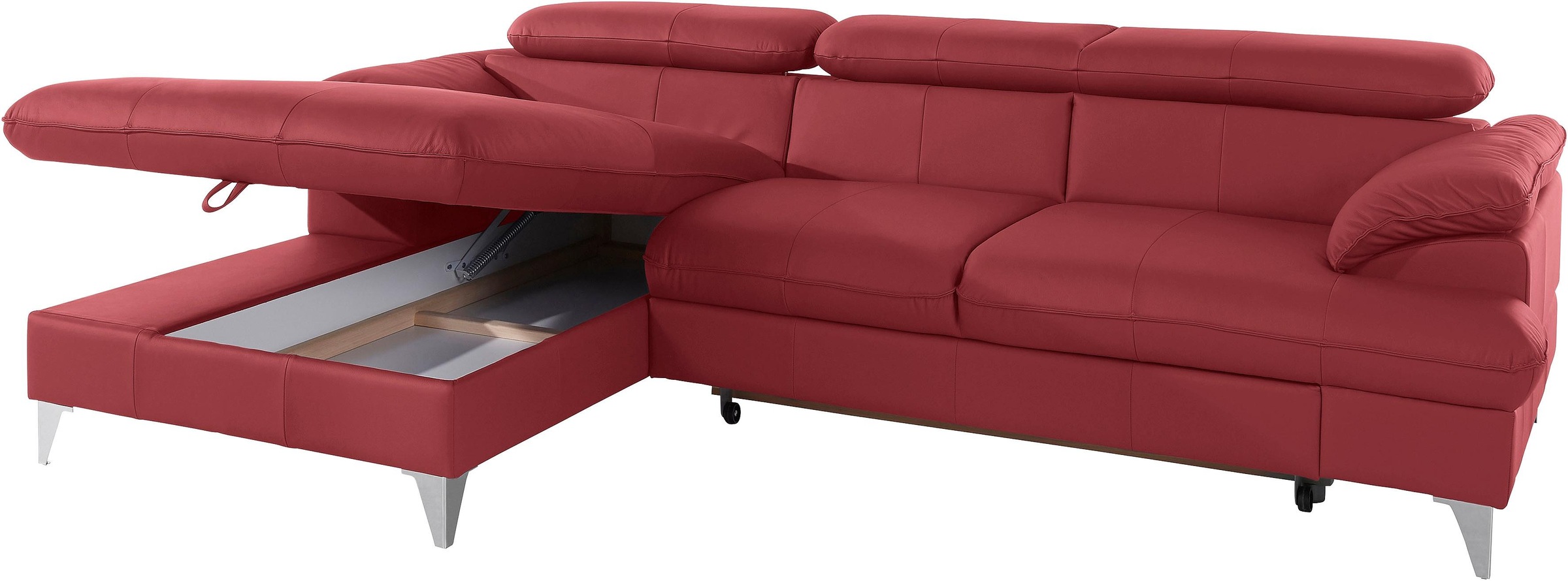 COTTA Ecksofa »Caluso L-Form«, mit Kopfteilverstellung, wahlweise mit Bettfunktion & Bettkasten