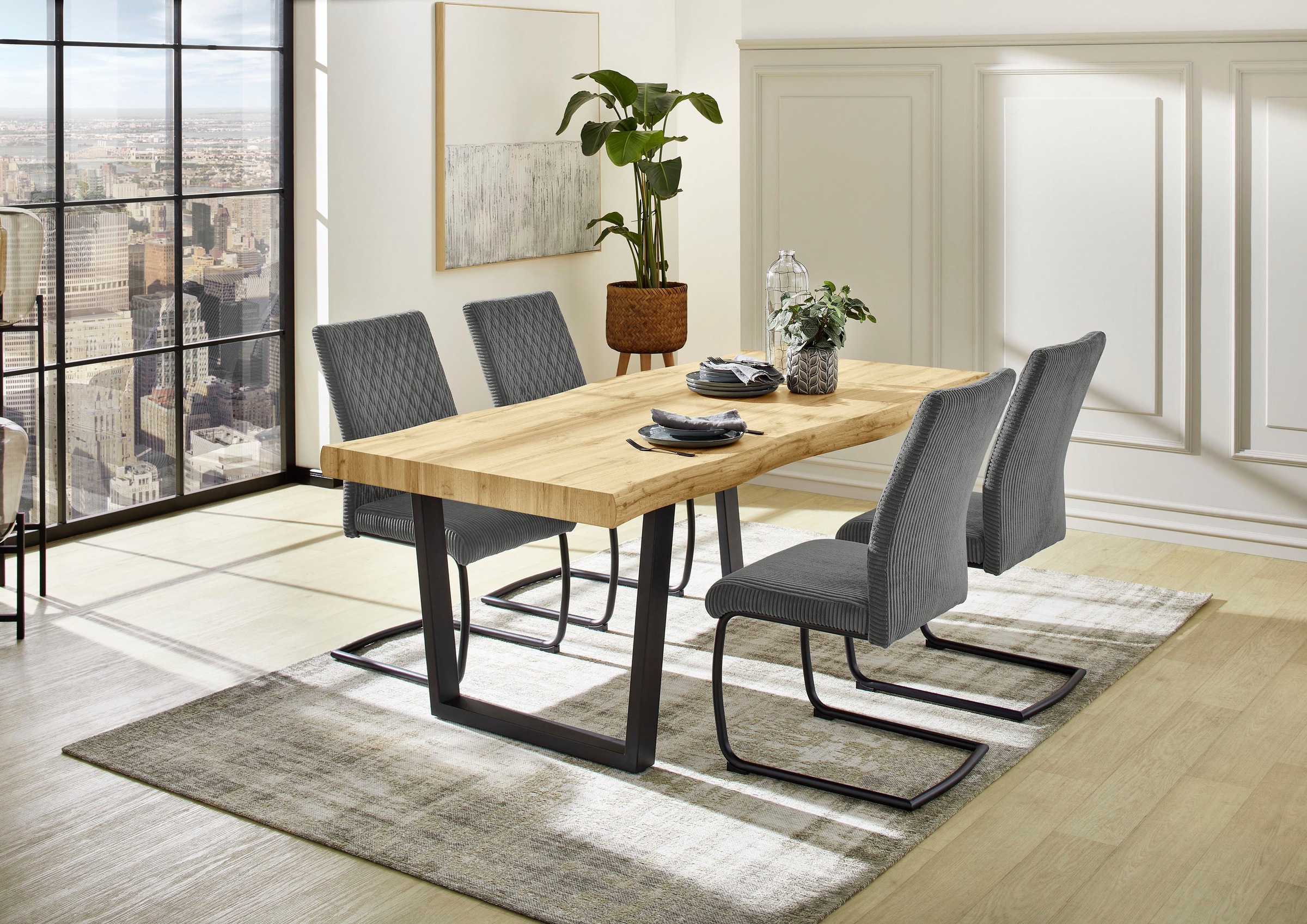 Jockenhöfer Gruppe Esstisch »Don«, in Baumkantenoptik, 200x100 cm, Plattenstärke 8 cm