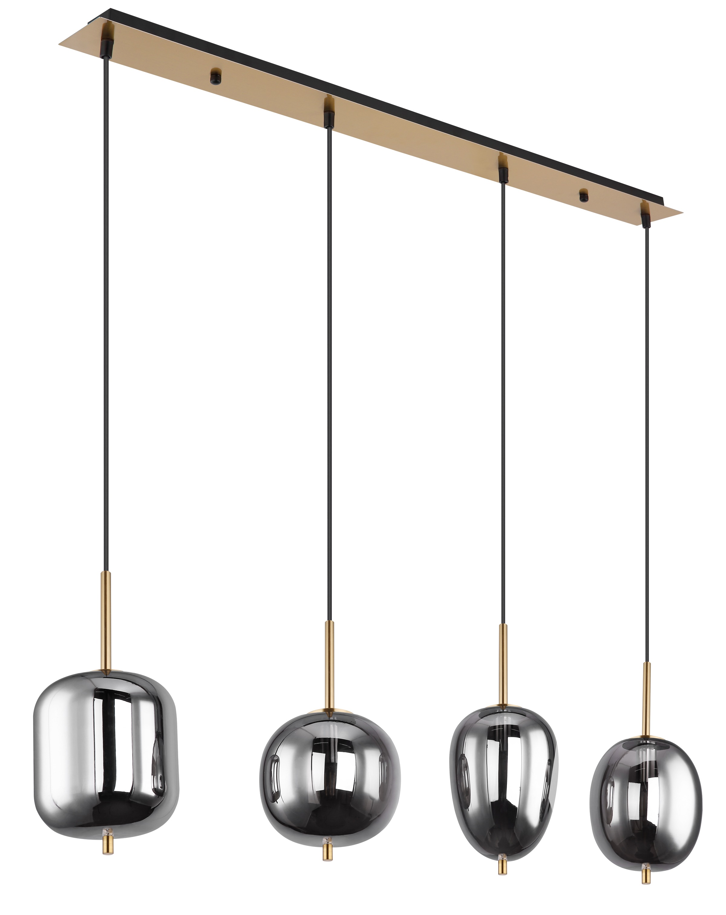 GLOBO LIGHTING Hängeleuchte »BLACKY I«, Leuchtmittel E14 | ohne Leuchtmittel, Hängelampe/unterschiedliche Gläser/Höhe kürzbar/messingfarben