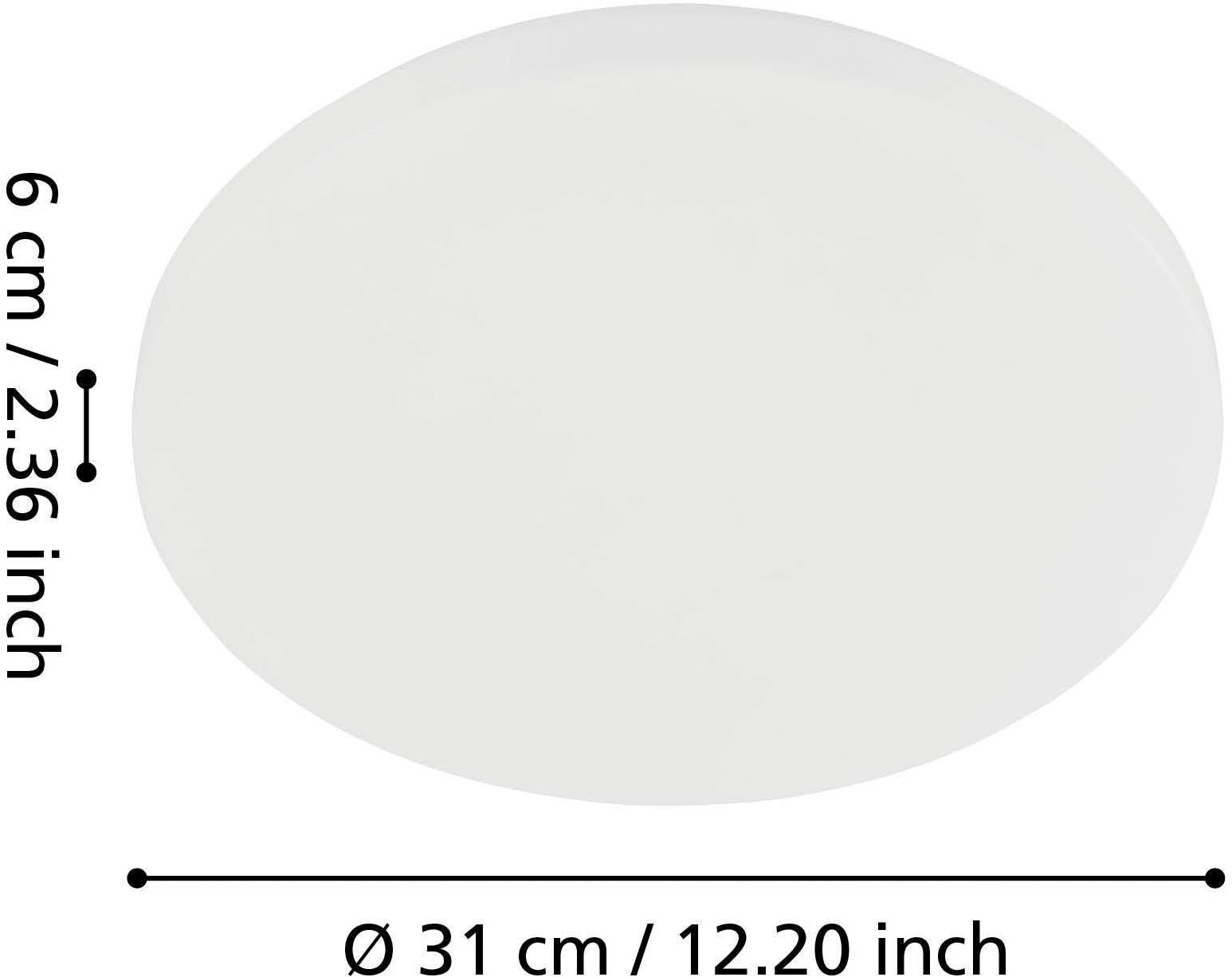 EGLO LED Deckenleuchte »POGLIOLA Deckenlampe, aus Stahl und Kunststoff, Wohnzimmerlampe«, 1 flammig, Leuchtmittel LED-Modul | LED fest integriert, Ø31cm, LED Deckenleuchte, Leuchte aus Stahl und Kunststoff, Lampe weiß