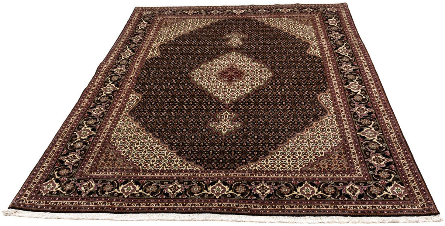 Wollteppich »Täbriz - 50 Raj Blumenmuster Beige 90 x 60 cm«, rechteckig, Handgeknüpft