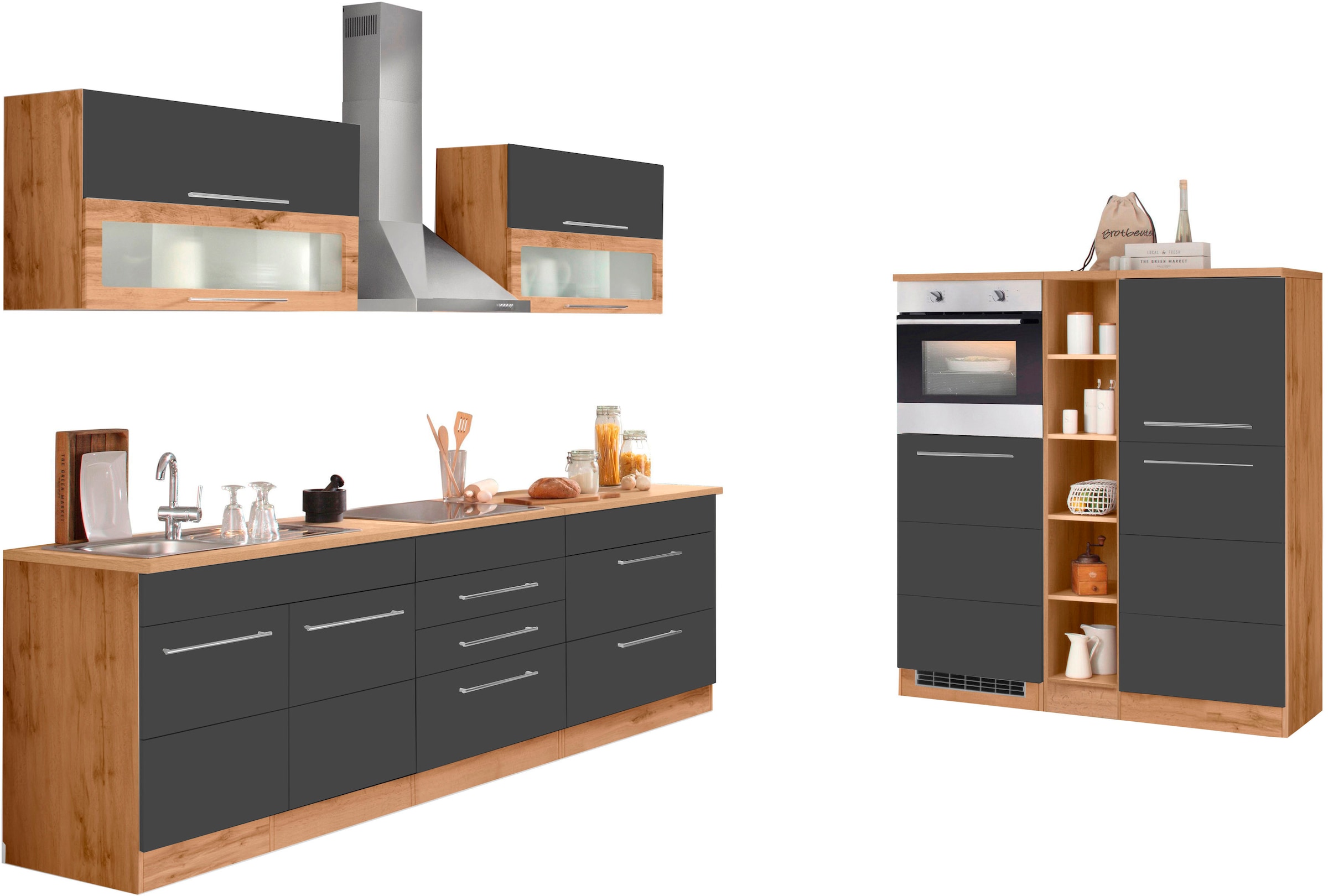 KOCHSTATION "KS-Wien" Breite 430 cm, wahlweise mit E-Geräten und Induktion