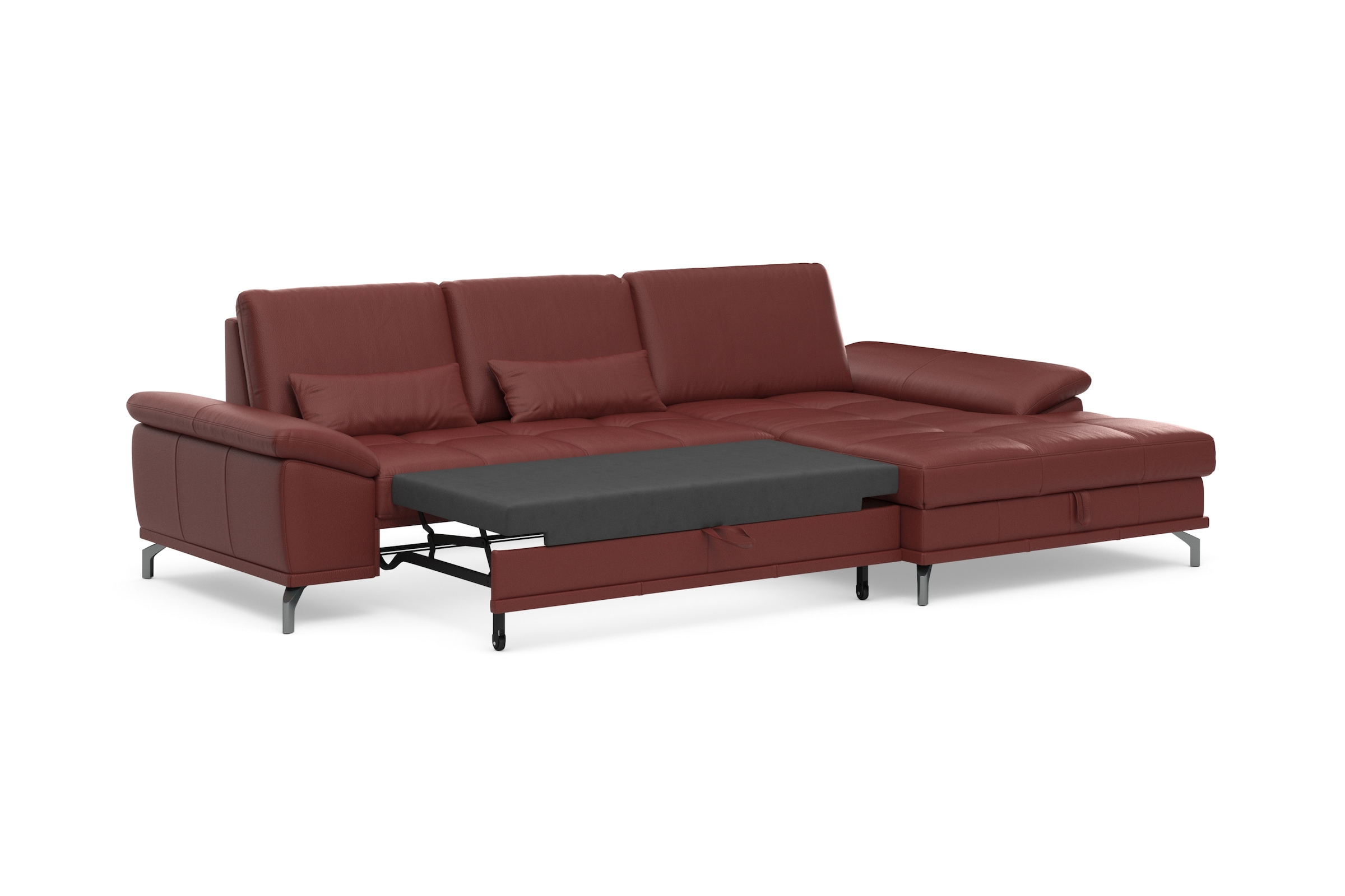 Places of Style Ecksofa Costello, mit Sitztiefenverstellung und Armlehnfunktion, incl. 3 Nierenkissen