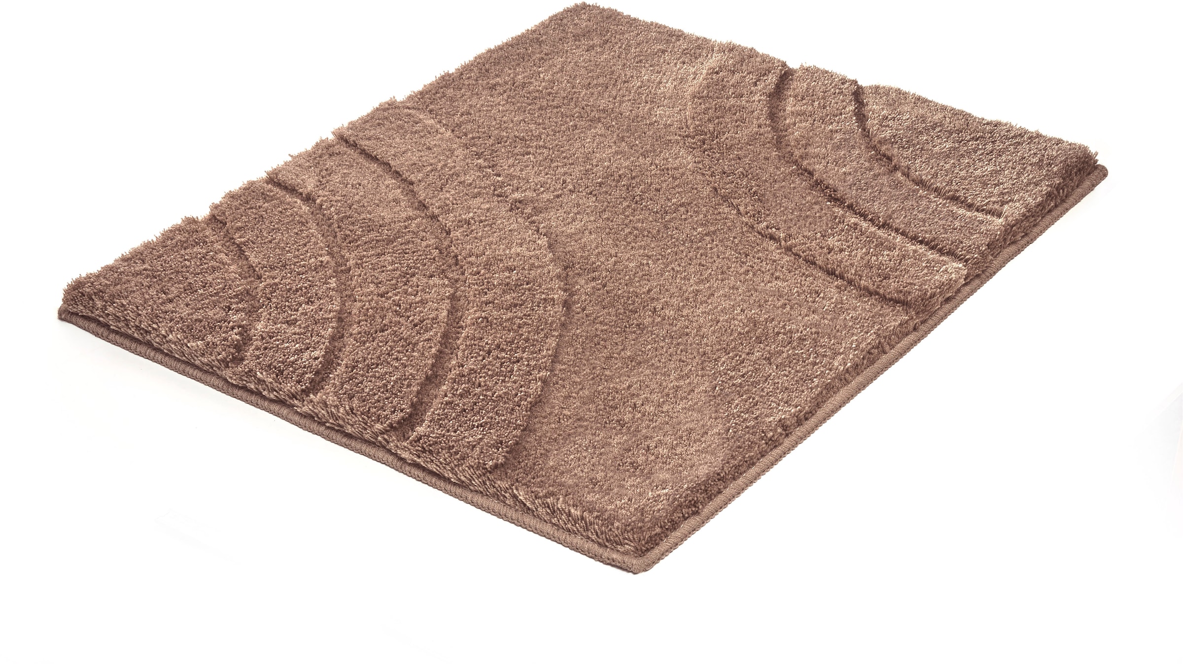 Kleine Wolke Badematte ""Saturn", Badvorleger, Badezimmer Teppich" Höhe 25 mm rutschhemmend beschichtet fußbodenheizungsgeeignet Badteppich, Uni Farben, modernes Design, Hoch-Tief Effekt