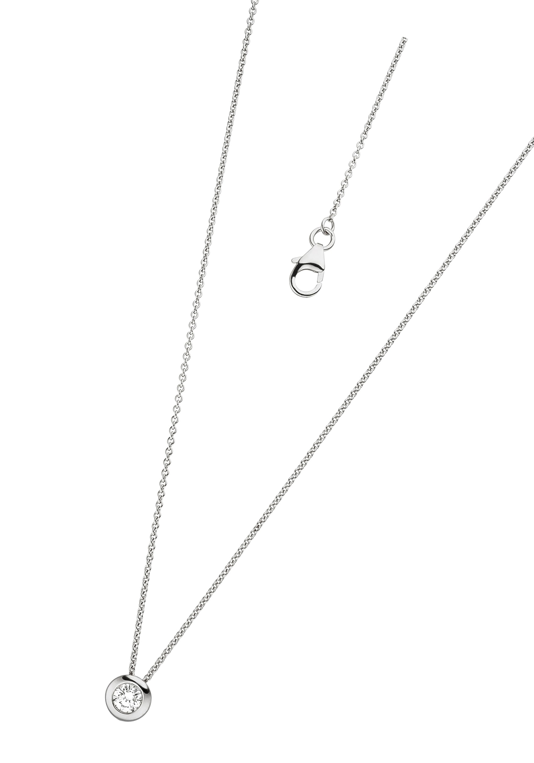 JOBO Kette mit Anhänger »Solitär Diamant Brillant 0,25 ct.« 14 Karat 585 Weißgold 45 cm