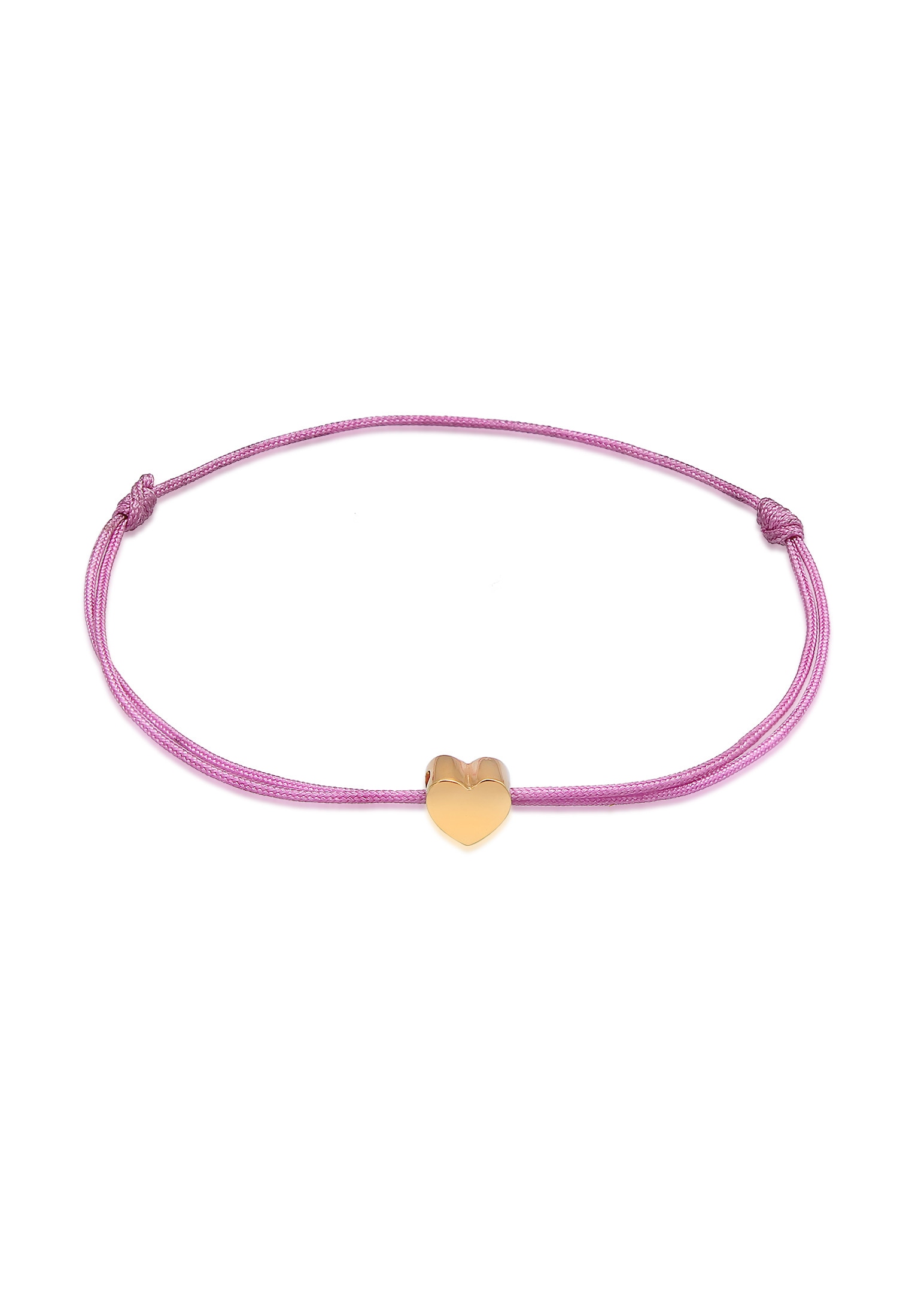 ELLI Damen Armkette "Armband Herz Liebe Textilband Trend 925 Silber", Silber 925 (Sterlingsilber), gold, Silber 925 (Sterlingsilber), Armbänder