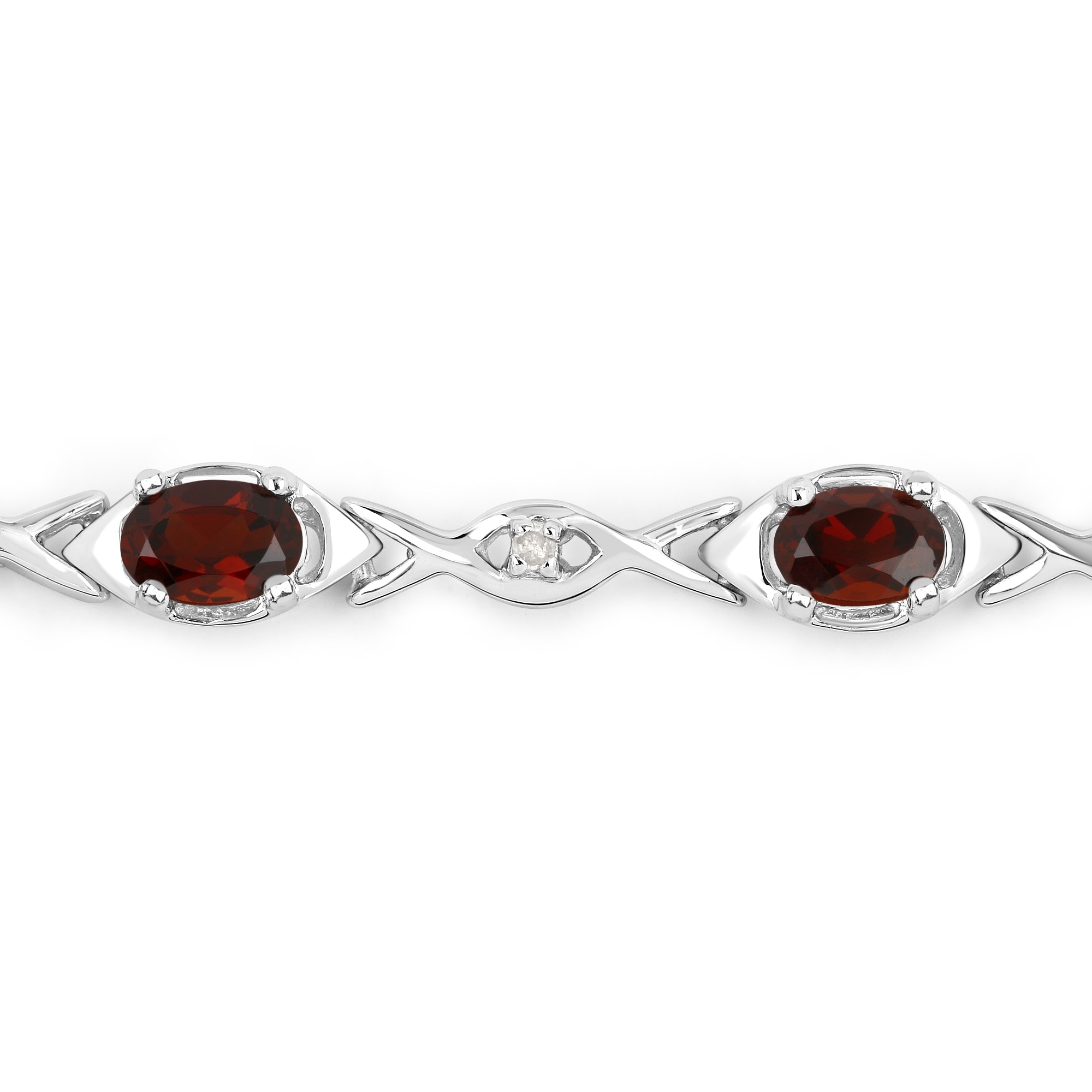 Vira Jewels Armband »925-Sterling Silber rhodiniert Glänzend Granat bordeaux«