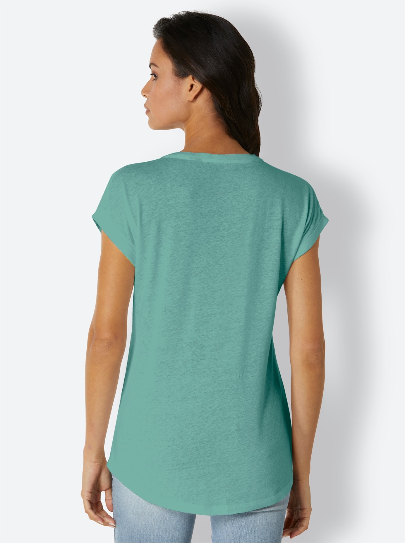 CREATION L PREMIUM V-Shirt »Leinen-Viskose-Shirt«, (1 tlg.)
